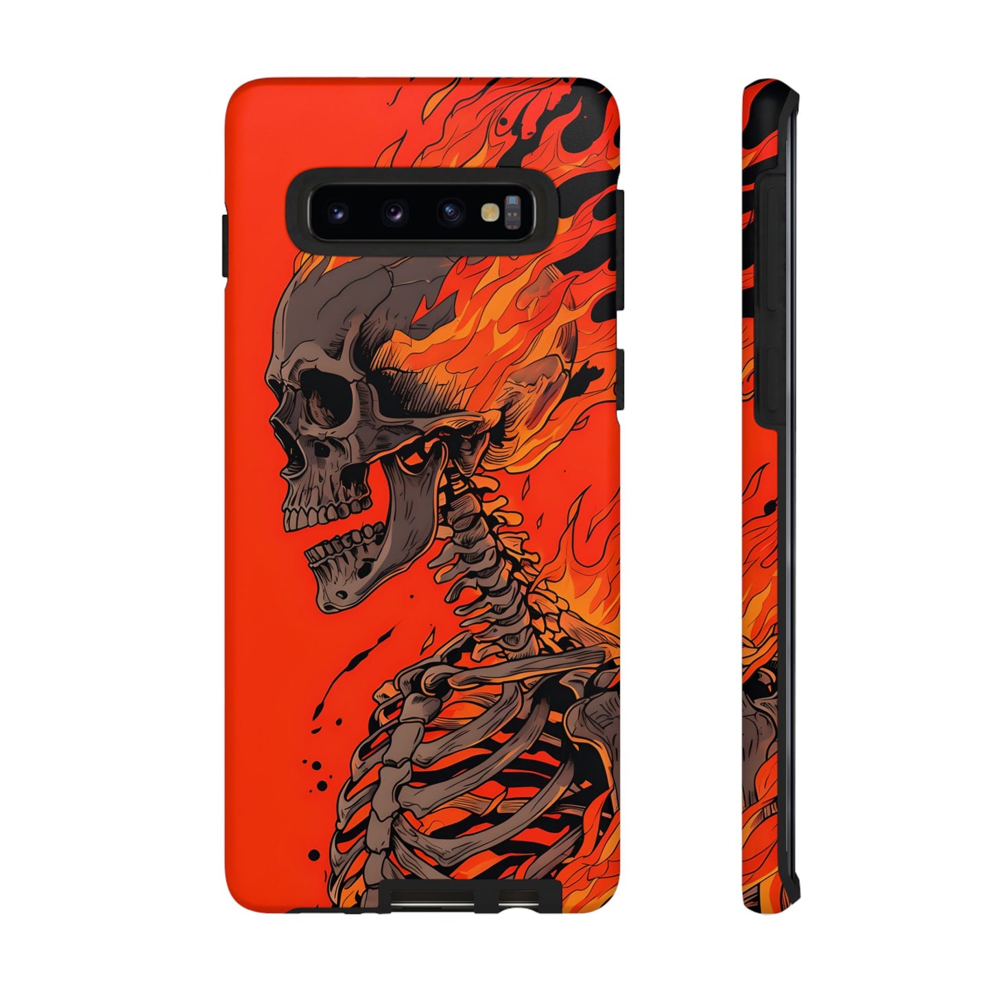 Flaming Skeleton Phone Case - Tough & Stylish Protection