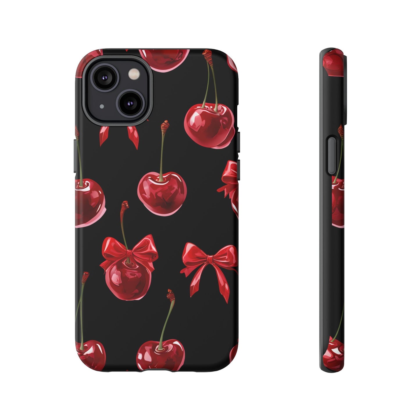 Coquette-Cherry Print Tough Phone Case - Stylish & Durable Protection