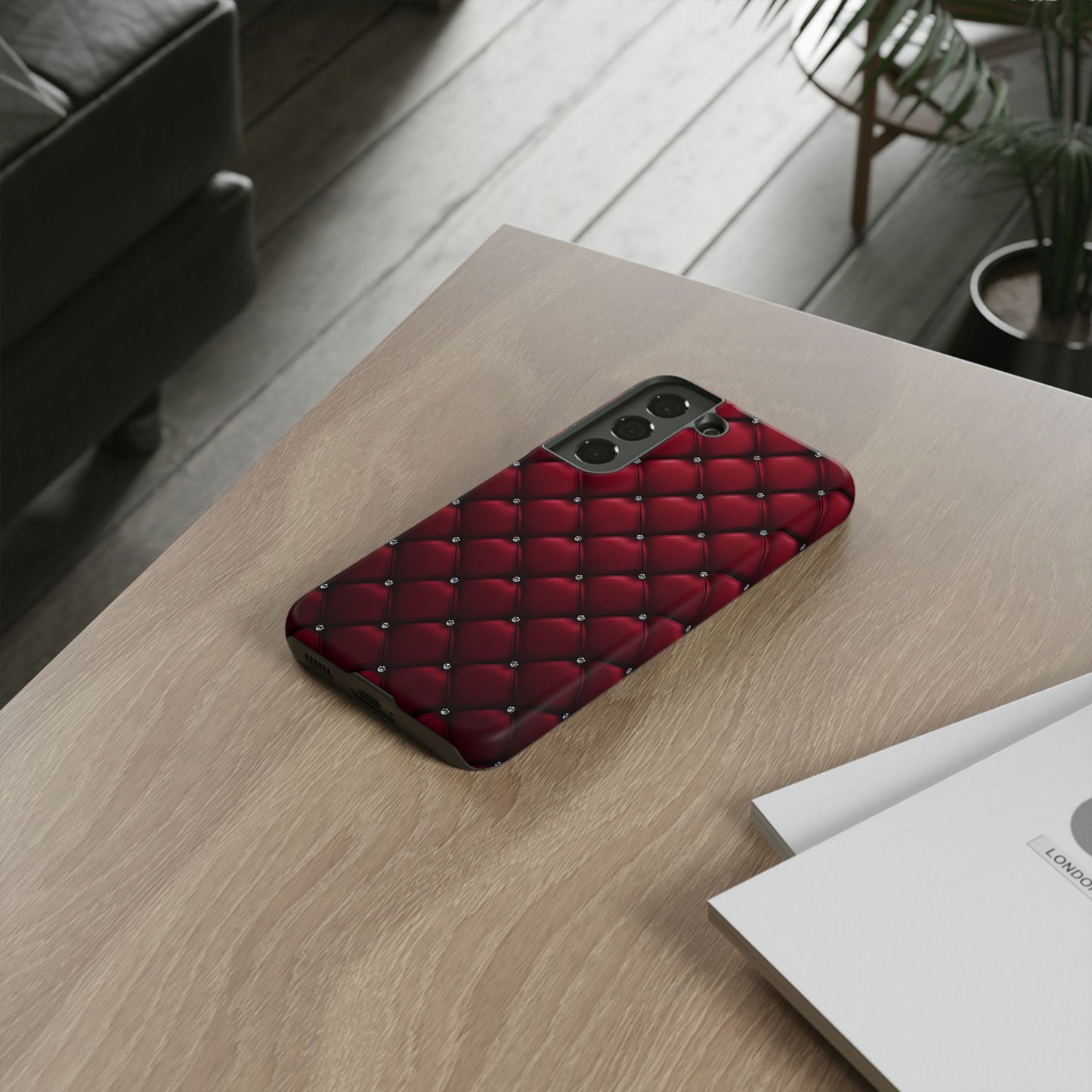 Luxurious Red Leather Phone Case – Stylish Protection for Your Device