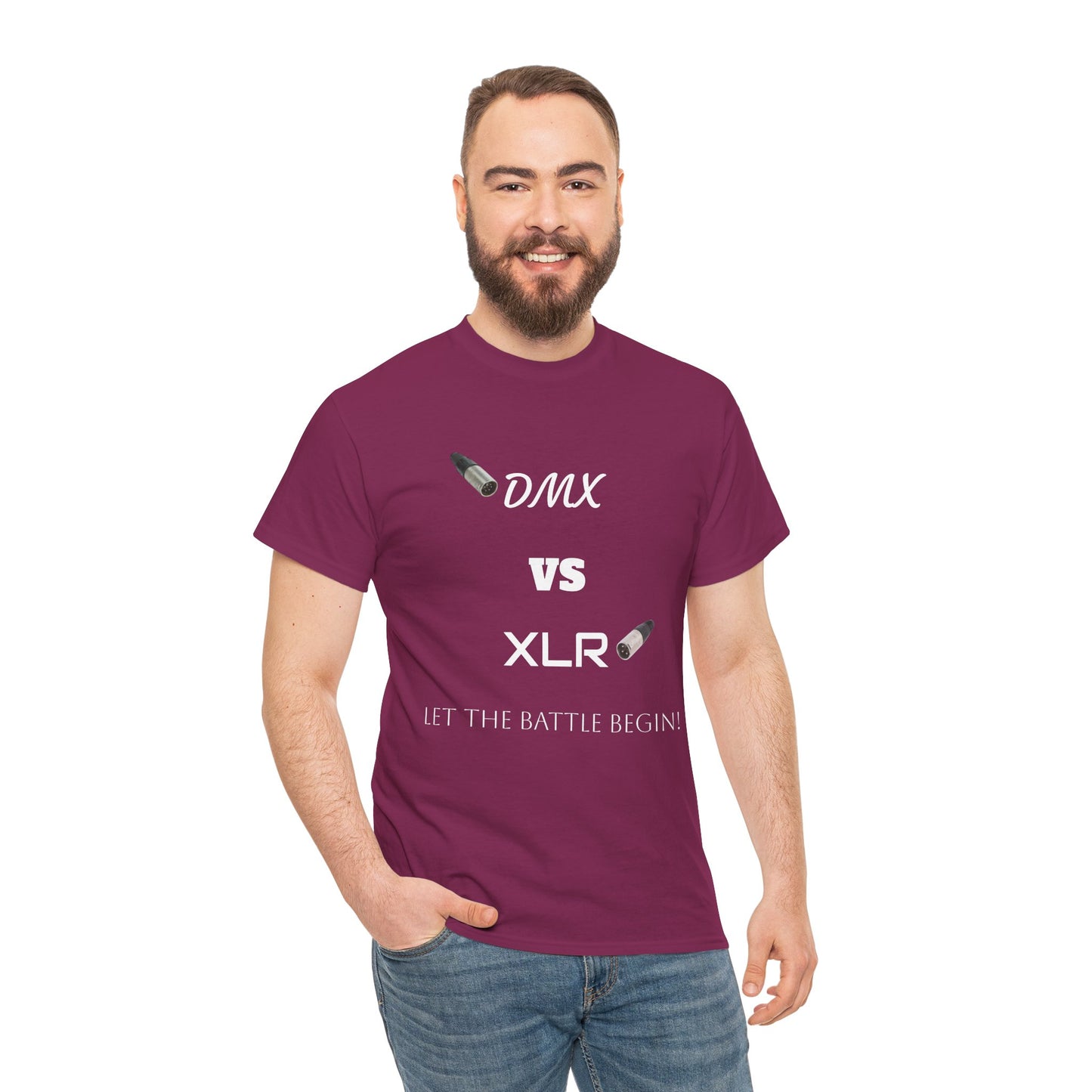 DMX vs XLR Battle Graphic Unisex Heavy Cotton Tee