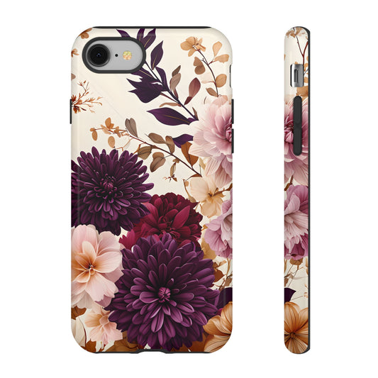 Floral Tough Phone Case - Elegant Design for iPhones & Androids