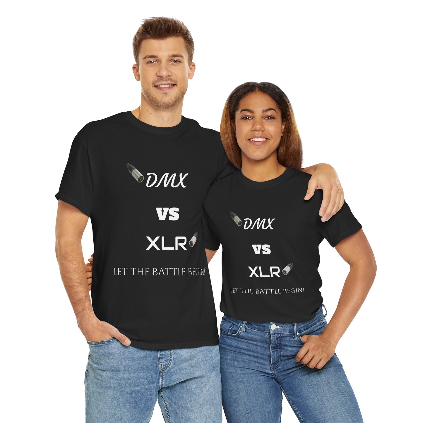 DMX vs XLR Battle Graphic Unisex Heavy Cotton Tee