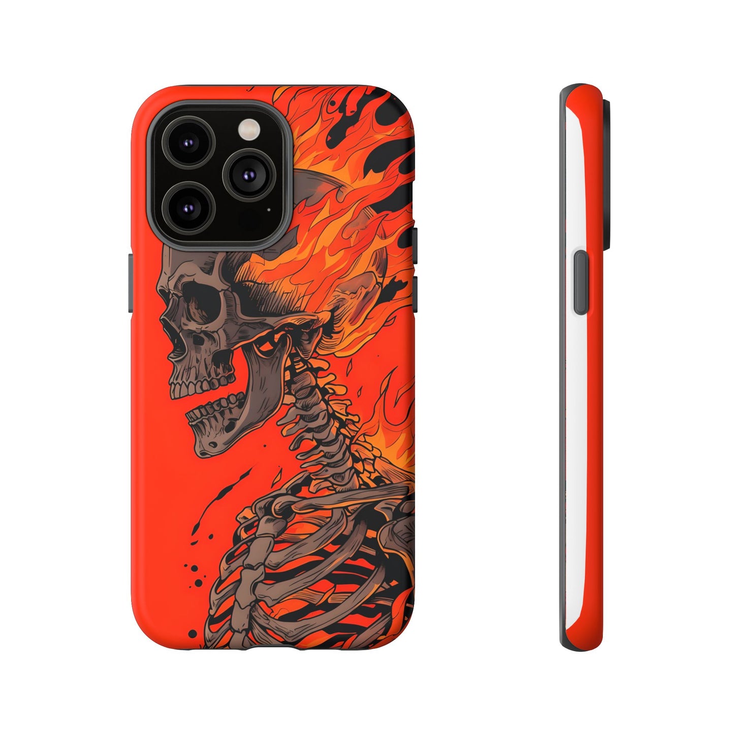 Flaming Skeleton Phone Case - Tough & Stylish Protection