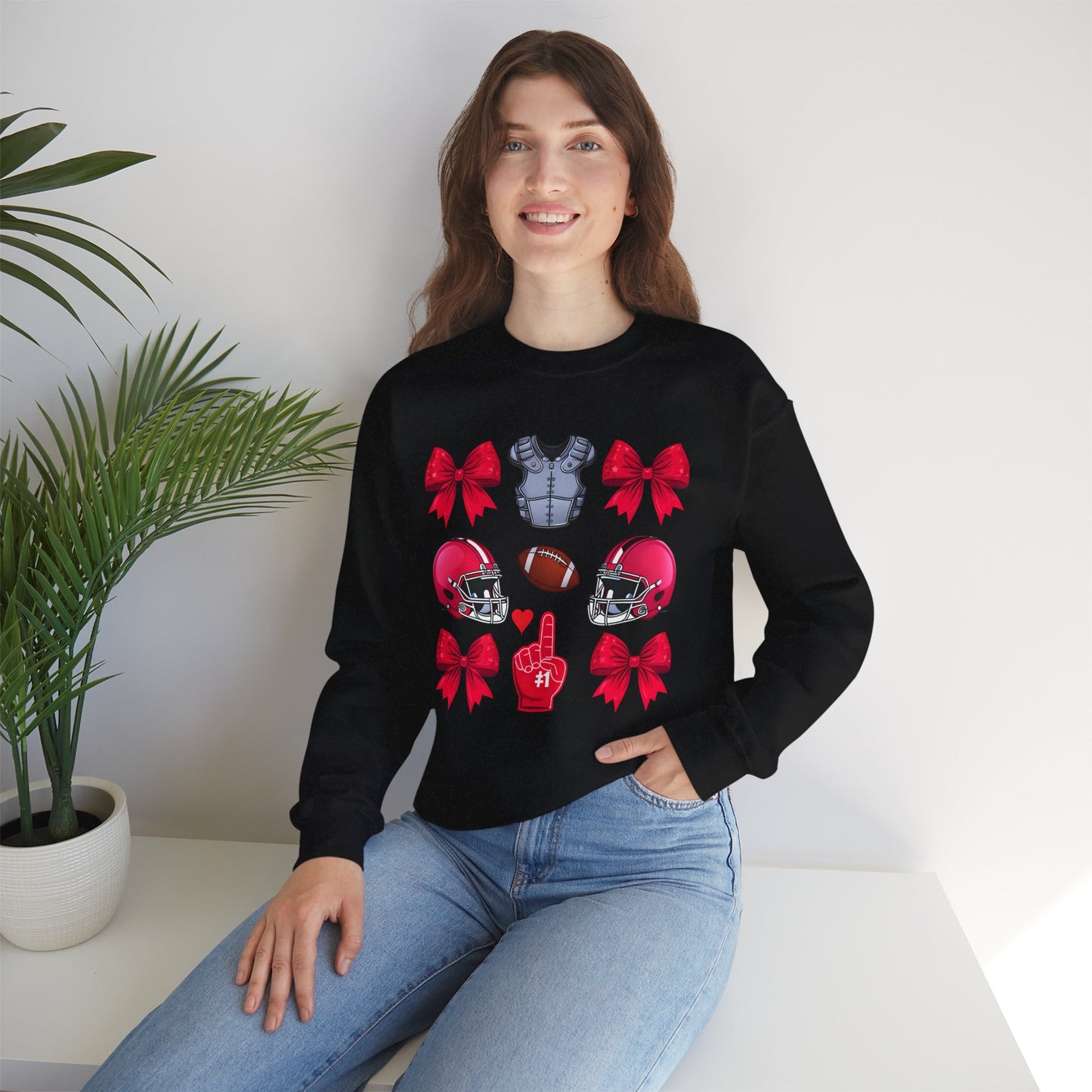 Coquette- Football Cheer Mom Sweatshirt - Football Love Crewneck Top