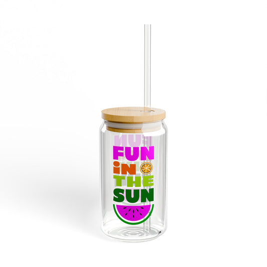 Fun in the Sun Sipper Glass - 16oz Eco-Friendly Drinkware with Straw