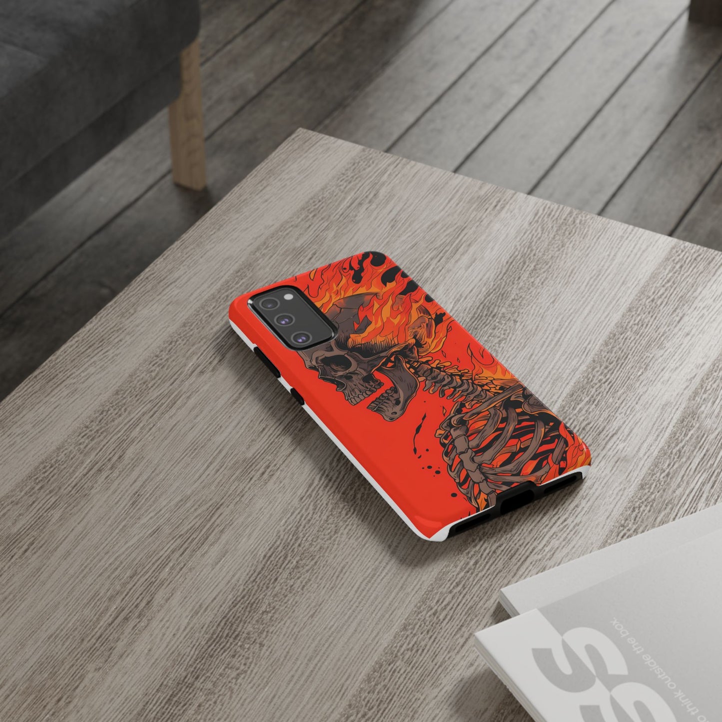 Flaming Skeleton Phone Case - Tough & Stylish Protection