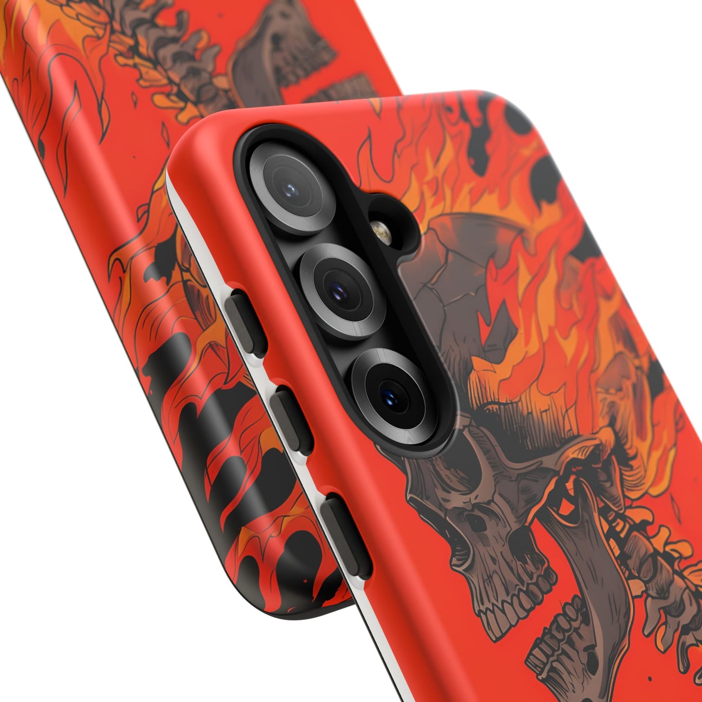 Flaming Skeleton Phone Case - Tough & Stylish Protection