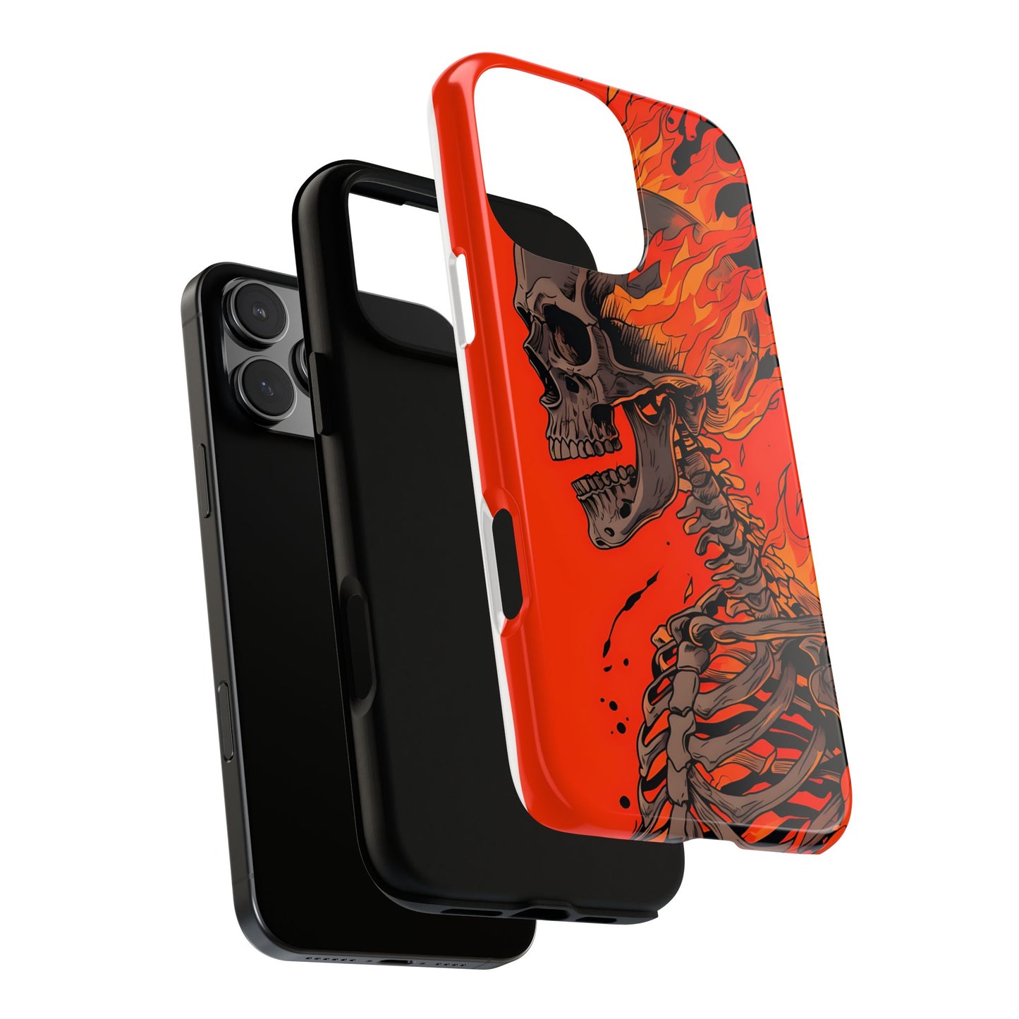Flaming Skeleton Phone Case - Tough & Stylish Protection