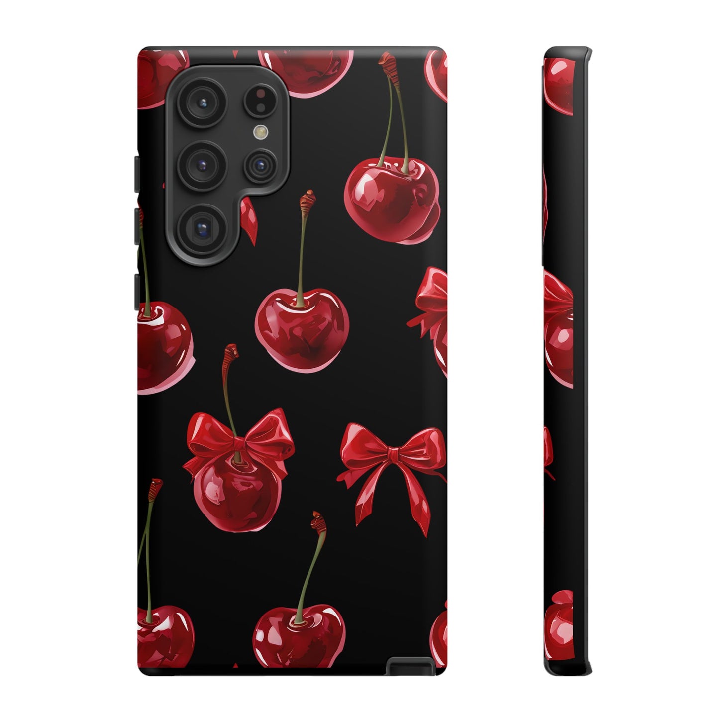Coquette-Cherry Print Tough Phone Case - Stylish & Durable Protection