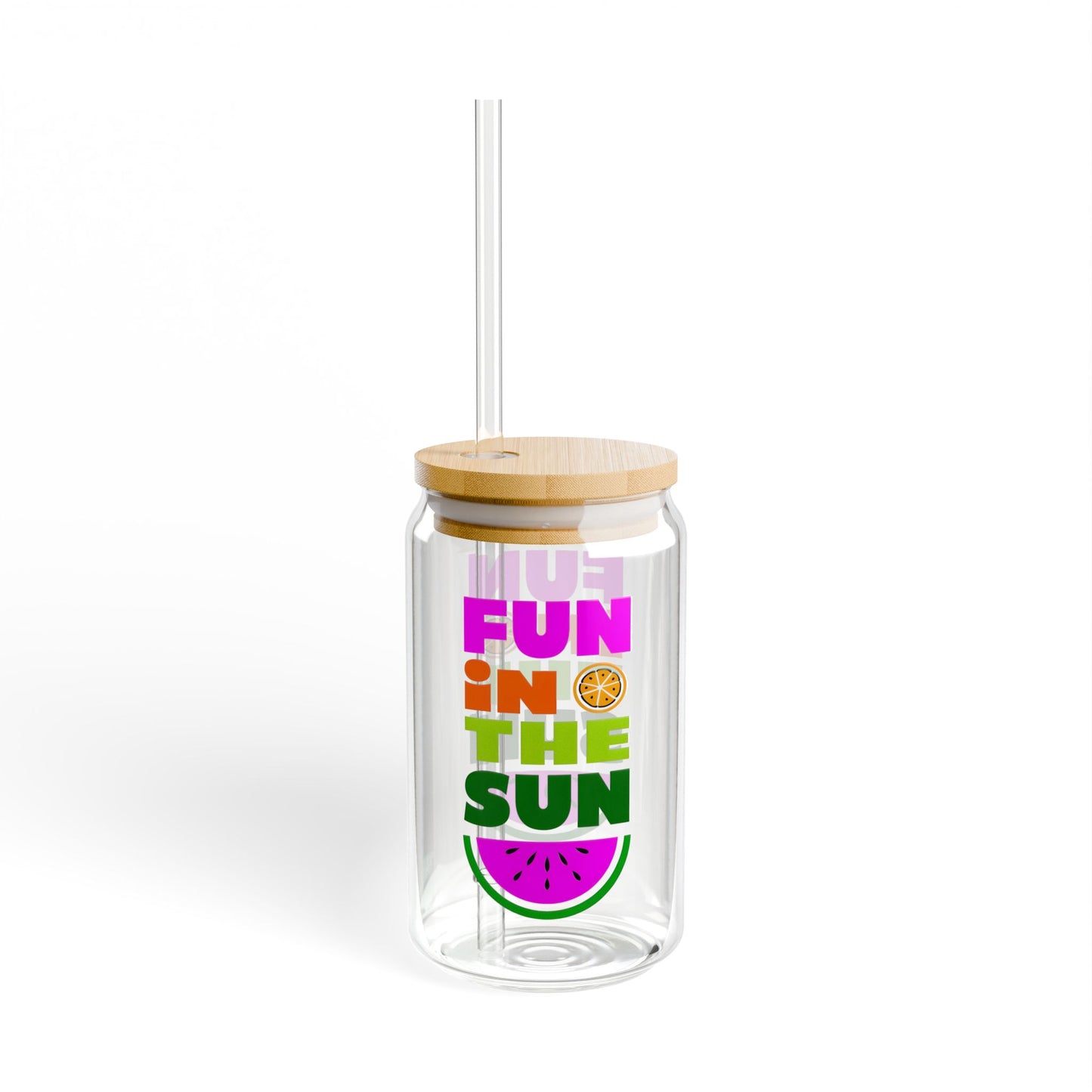 Fun in the Sun Sipper Glass - 16oz Eco-Friendly Drinkware with Straw