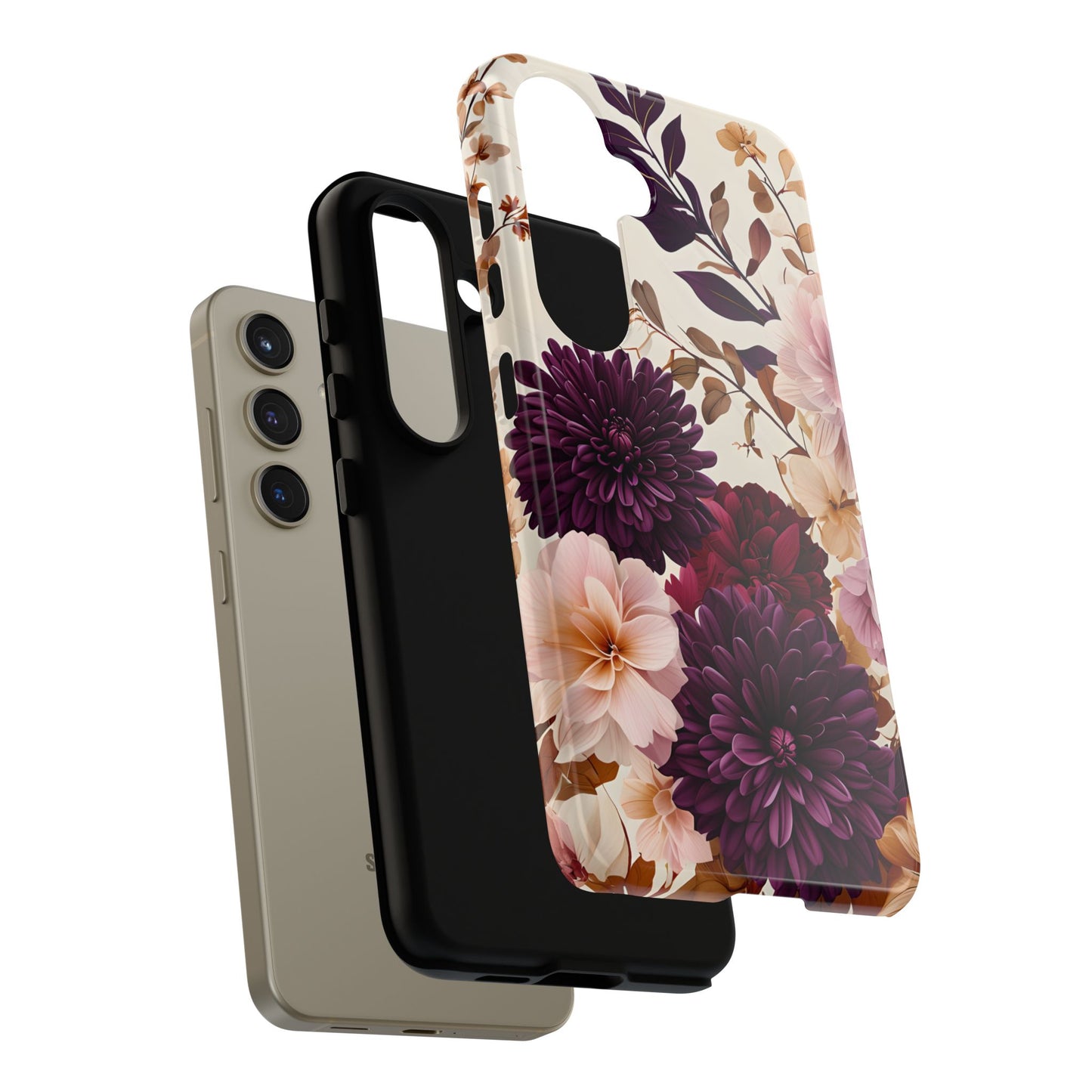 Floral Tough Phone Case - Elegant Design for iPhones & Androids