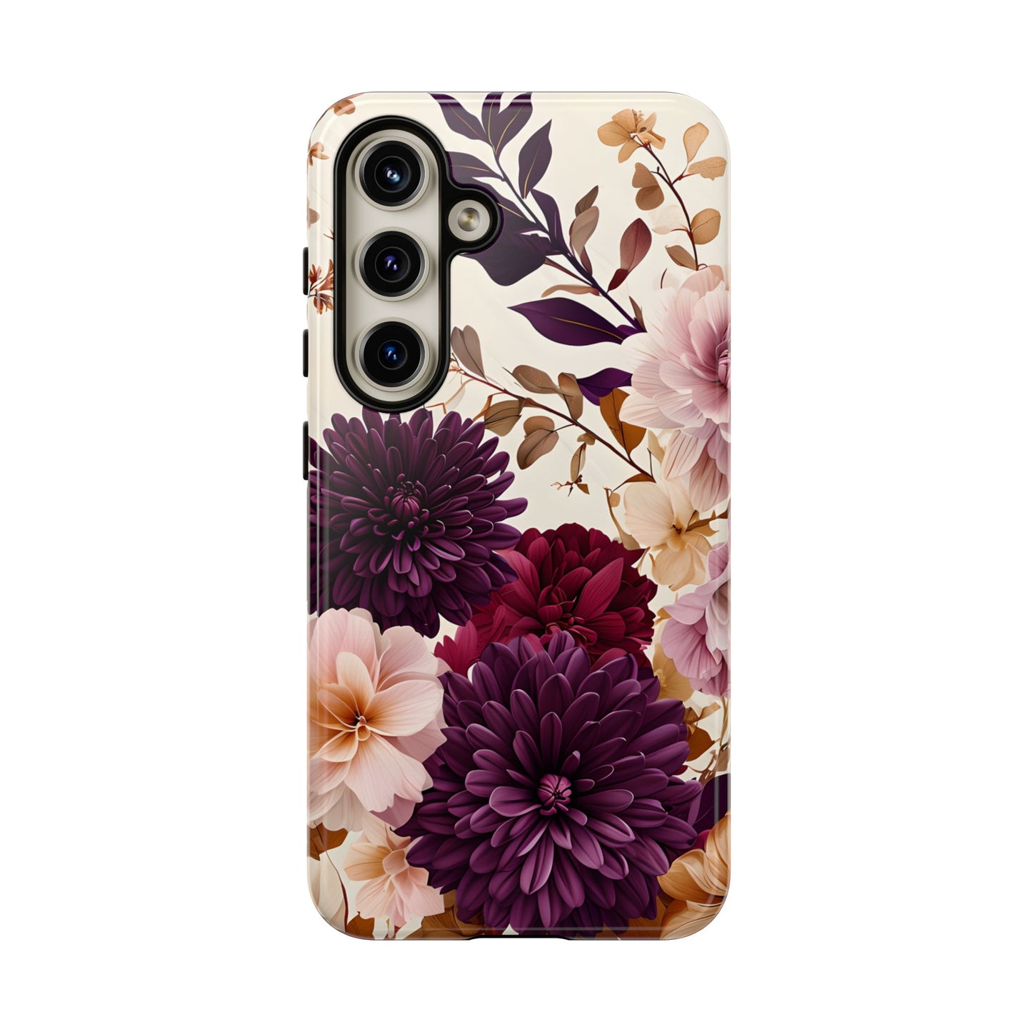 Floral Tough Phone Case - Elegant Design for iPhones & Androids