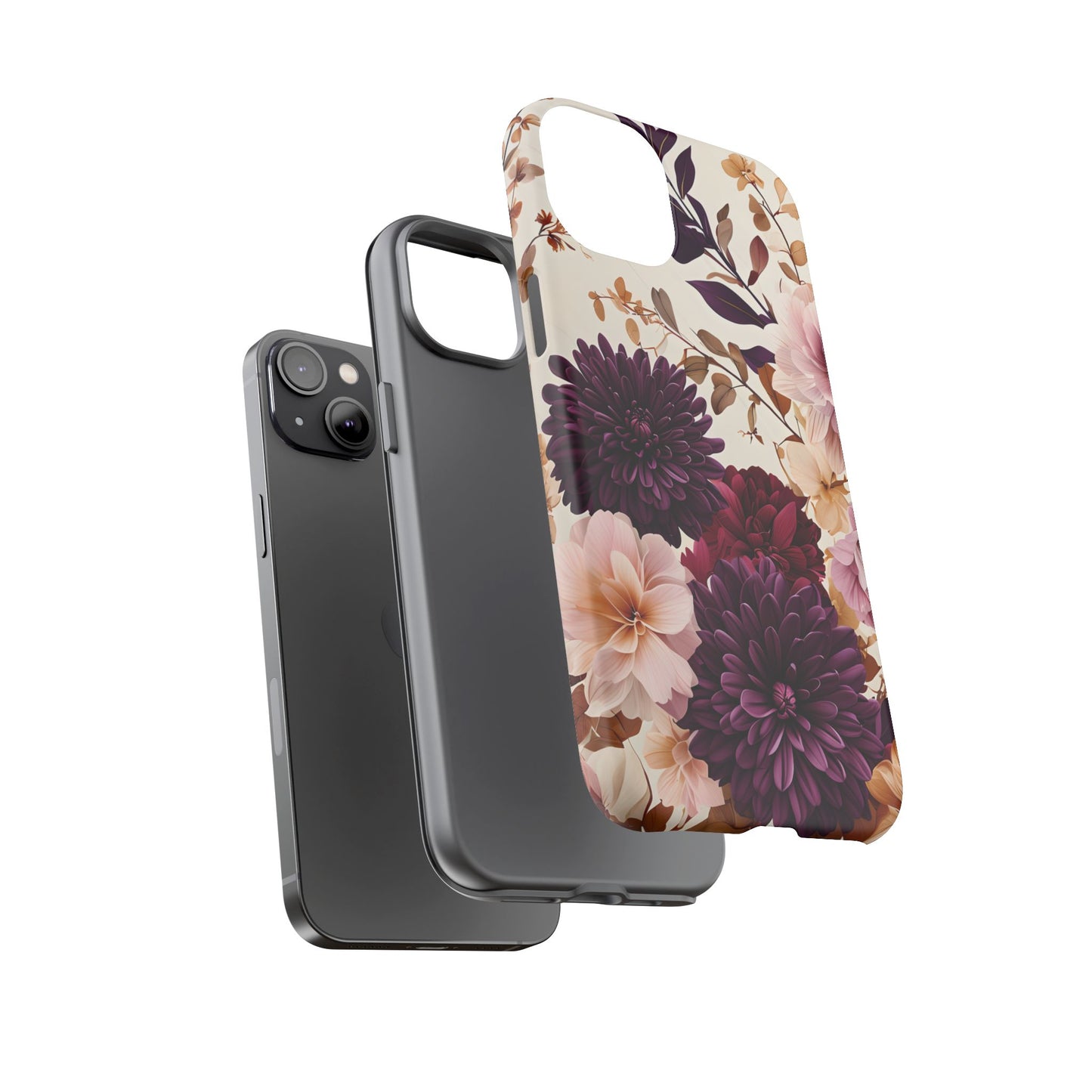 Floral Tough Phone Case - Elegant Design for iPhones & Androids