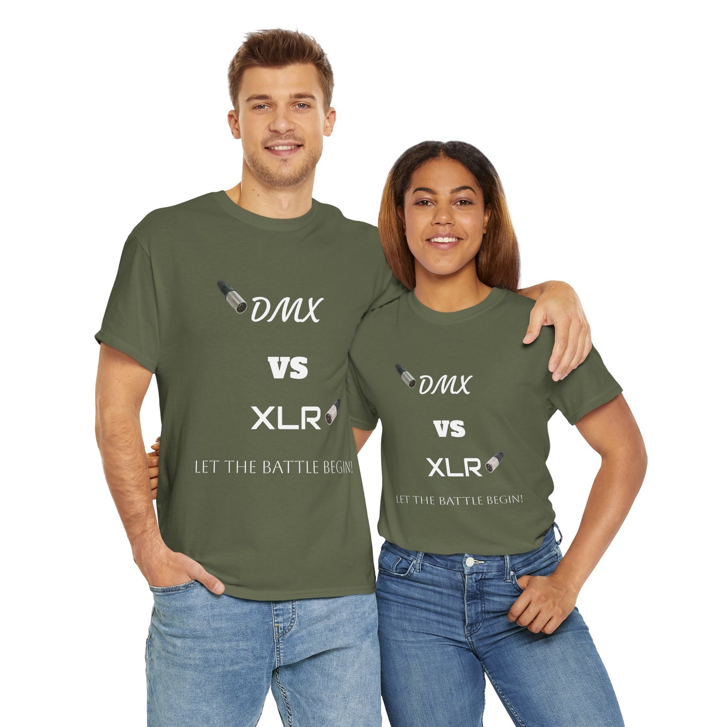 DMX vs XLR Battle Graphic Unisex Heavy Cotton Tee