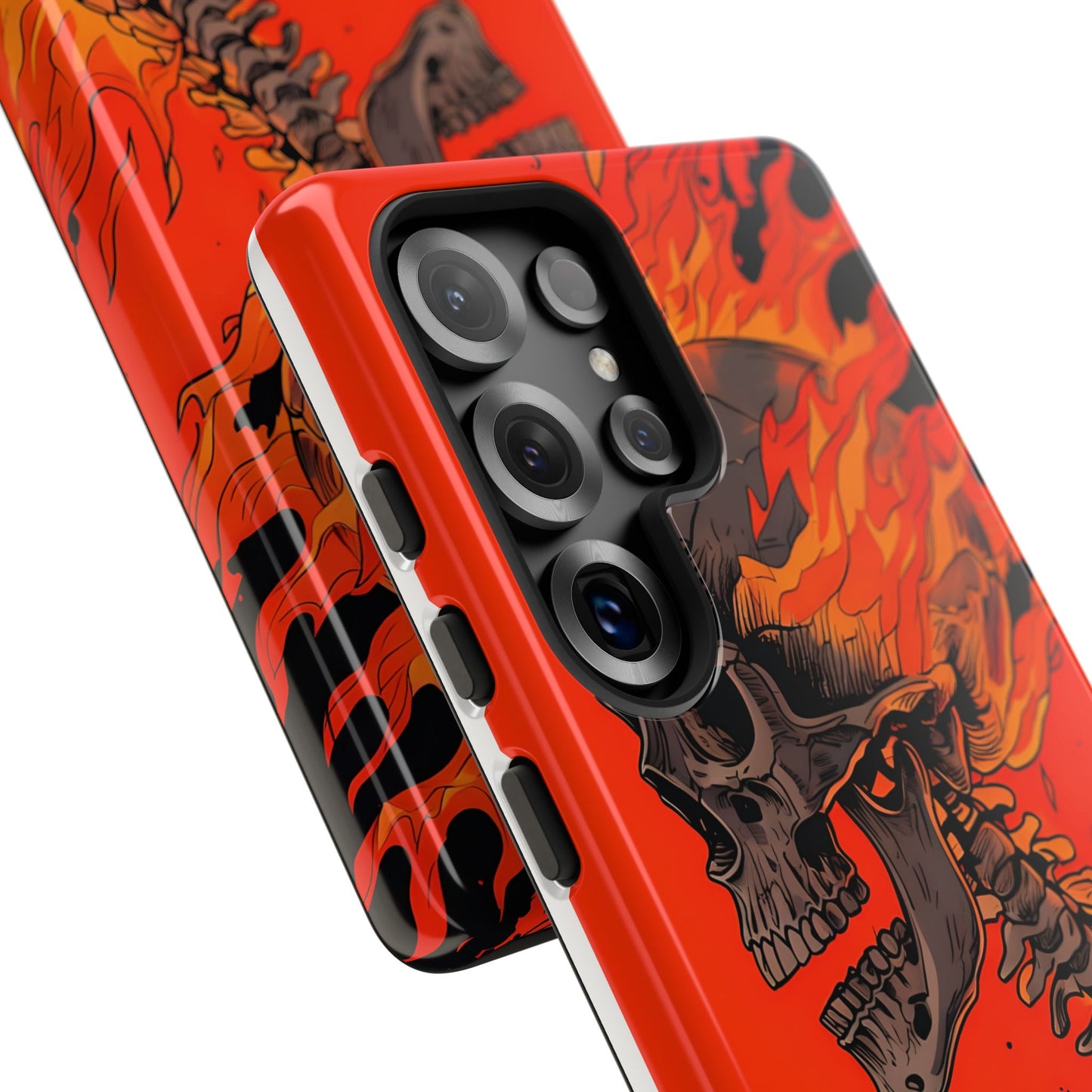 Flaming Skeleton Phone Case - Tough & Stylish Protection