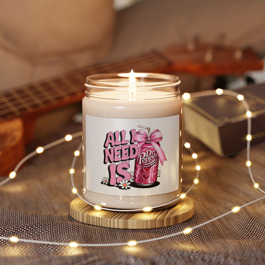 Scented Soy Candle - All I Need is Dr Pepper, 9oz, Fun Gift for Soda Lovers