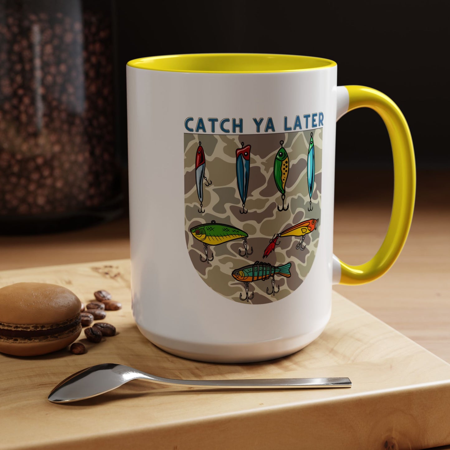 Catch Ya Later Fishing 15oz Mug - Fun Accent Coffee Mug for Anglers