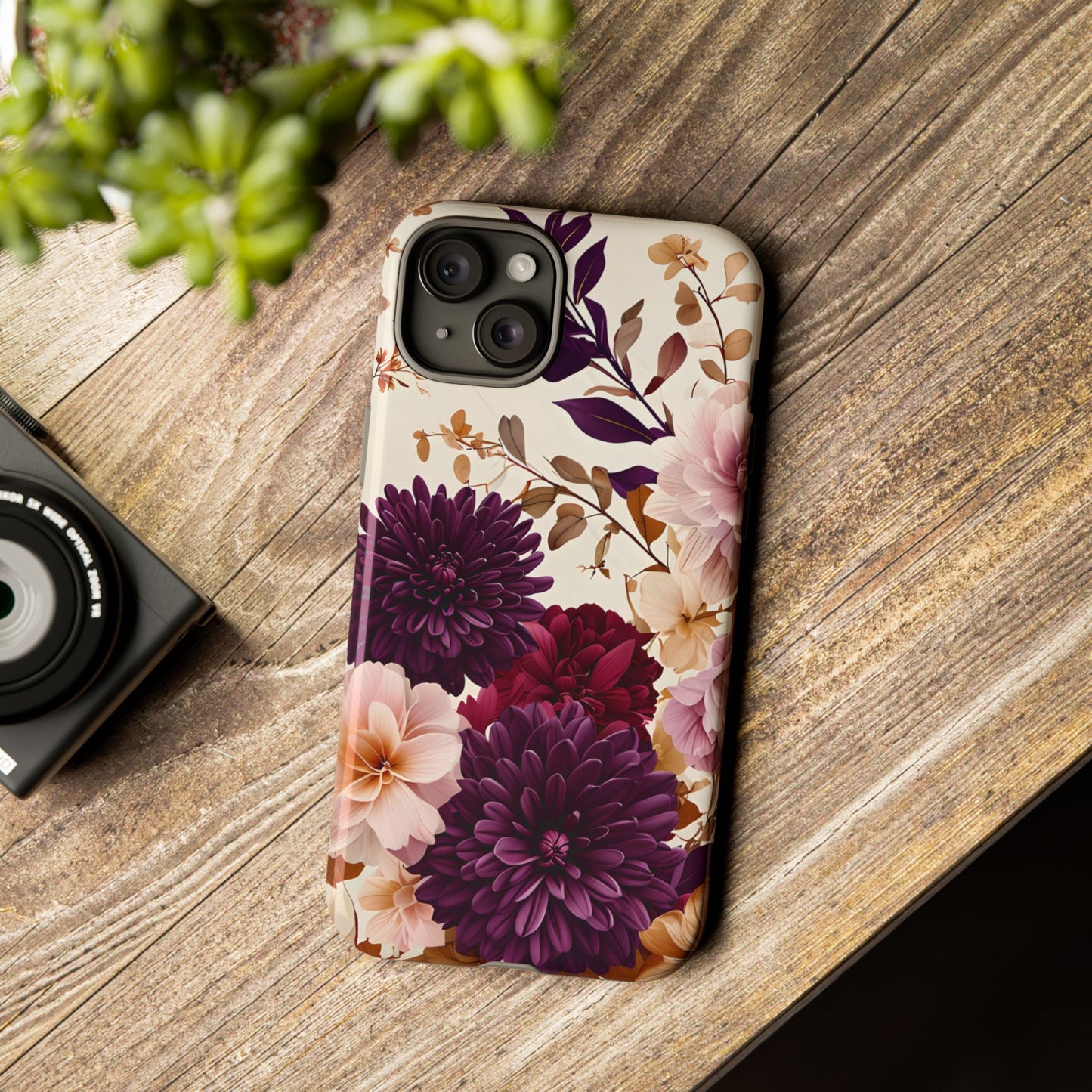 Floral Tough Phone Case - Elegant Design for iPhones & Androids