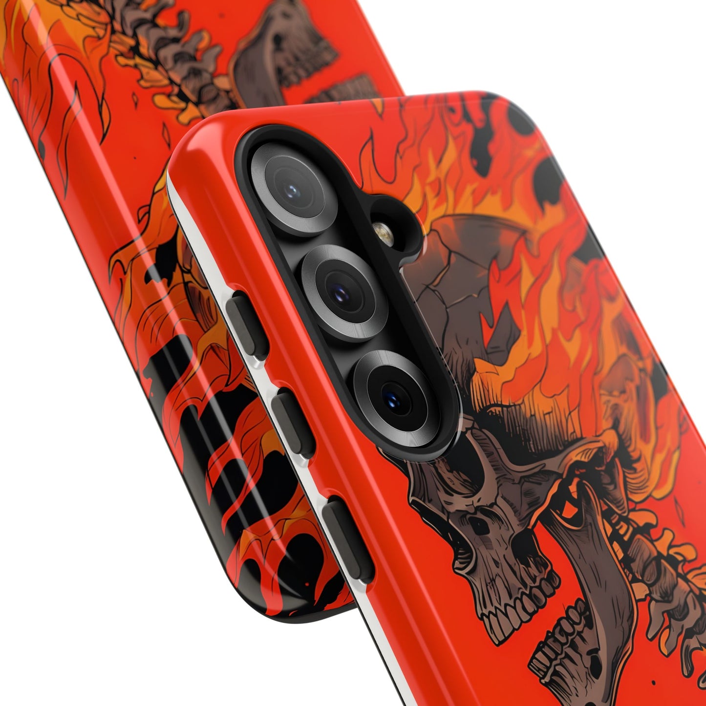 Flaming Skeleton Phone Case - Tough & Stylish Protection