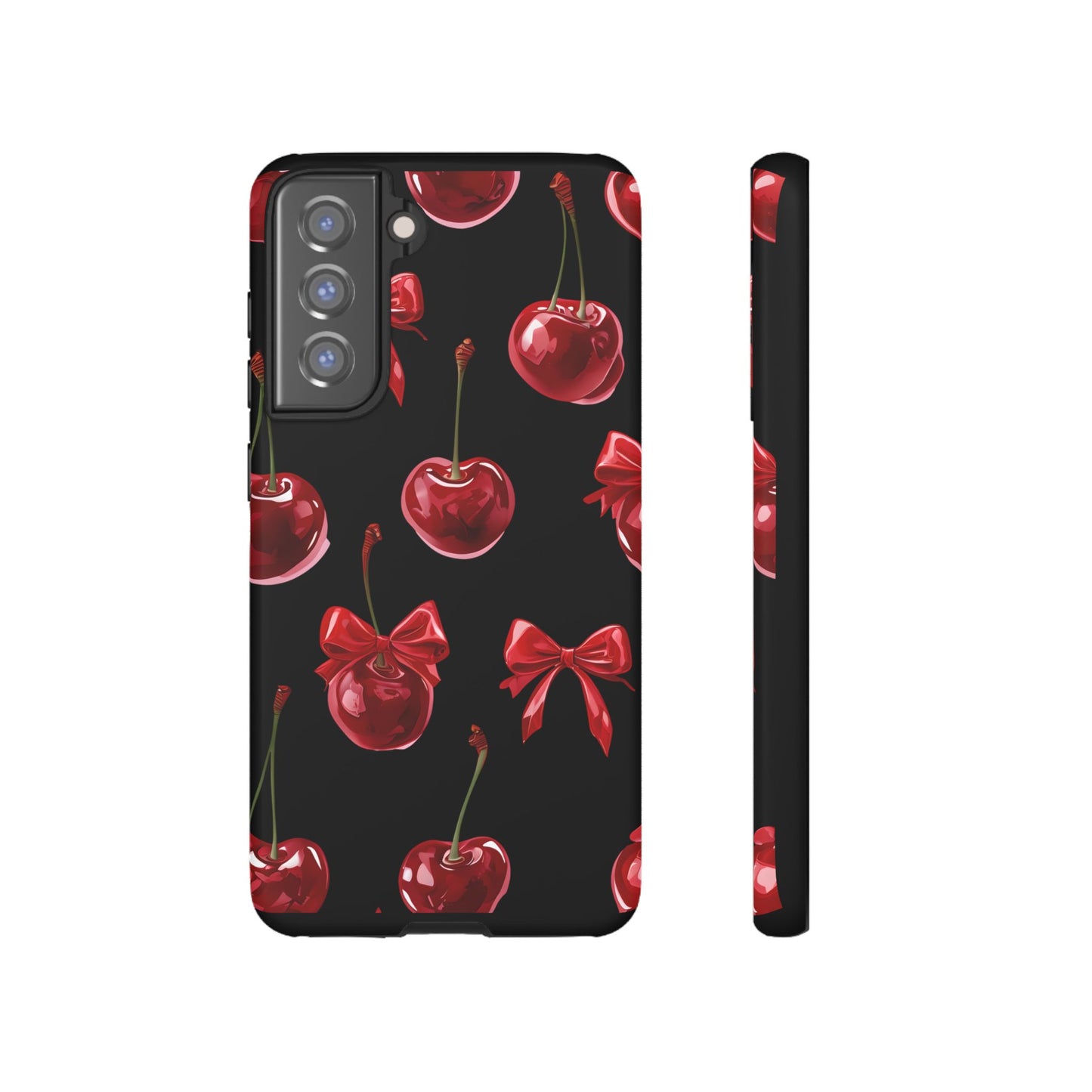 Coquette-Cherry Print Tough Phone Case - Stylish & Durable Protection