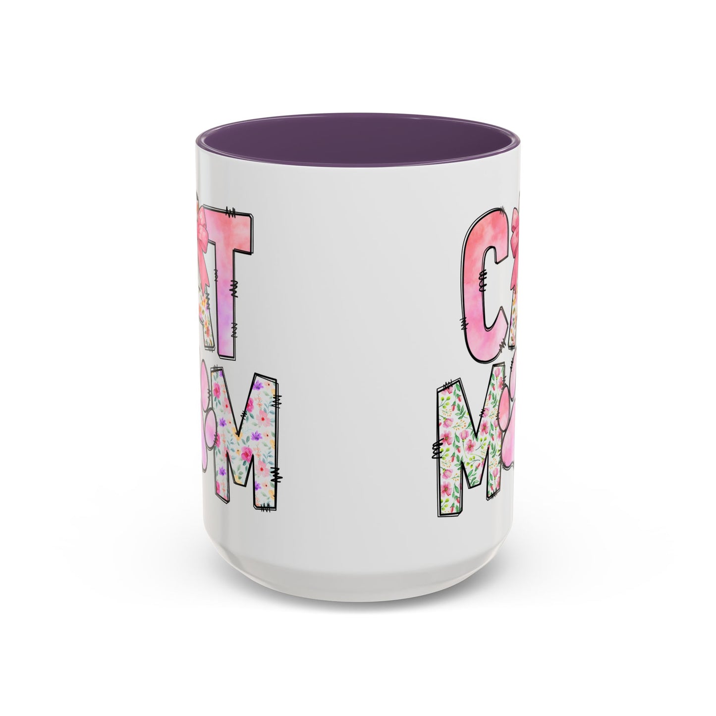 Floral Cat Mom 15oz Coffee Mug - Perfect Gift for Cat Lovers