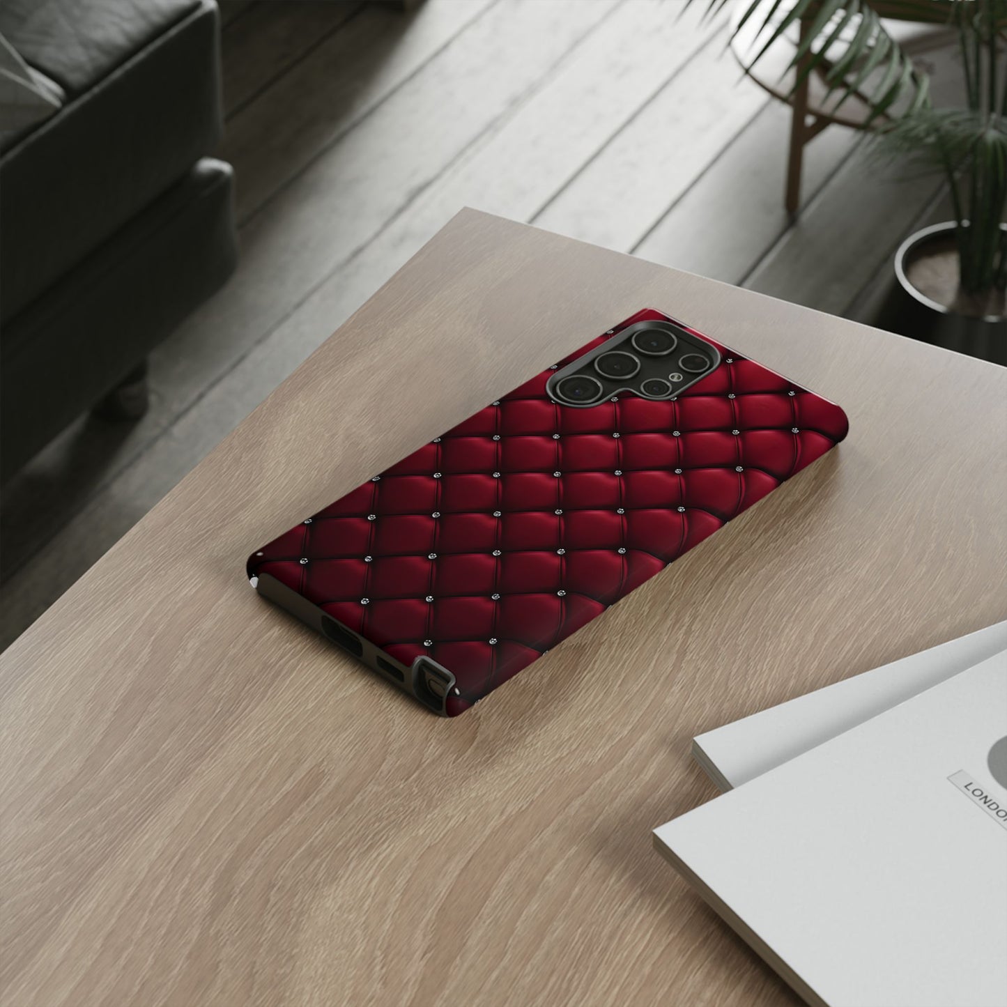 Luxurious Red Leather Phone Case – Stylish Protection for Your Device