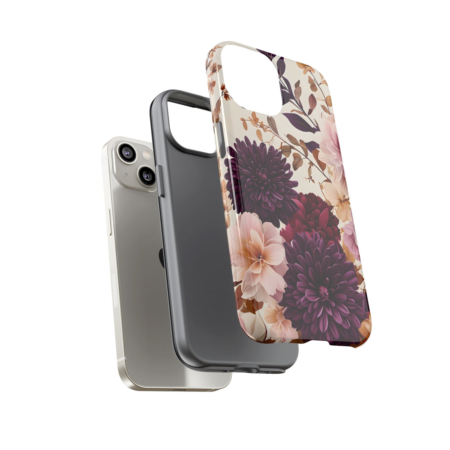 Floral Tough Phone Case - Elegant Design for iPhones & Androids