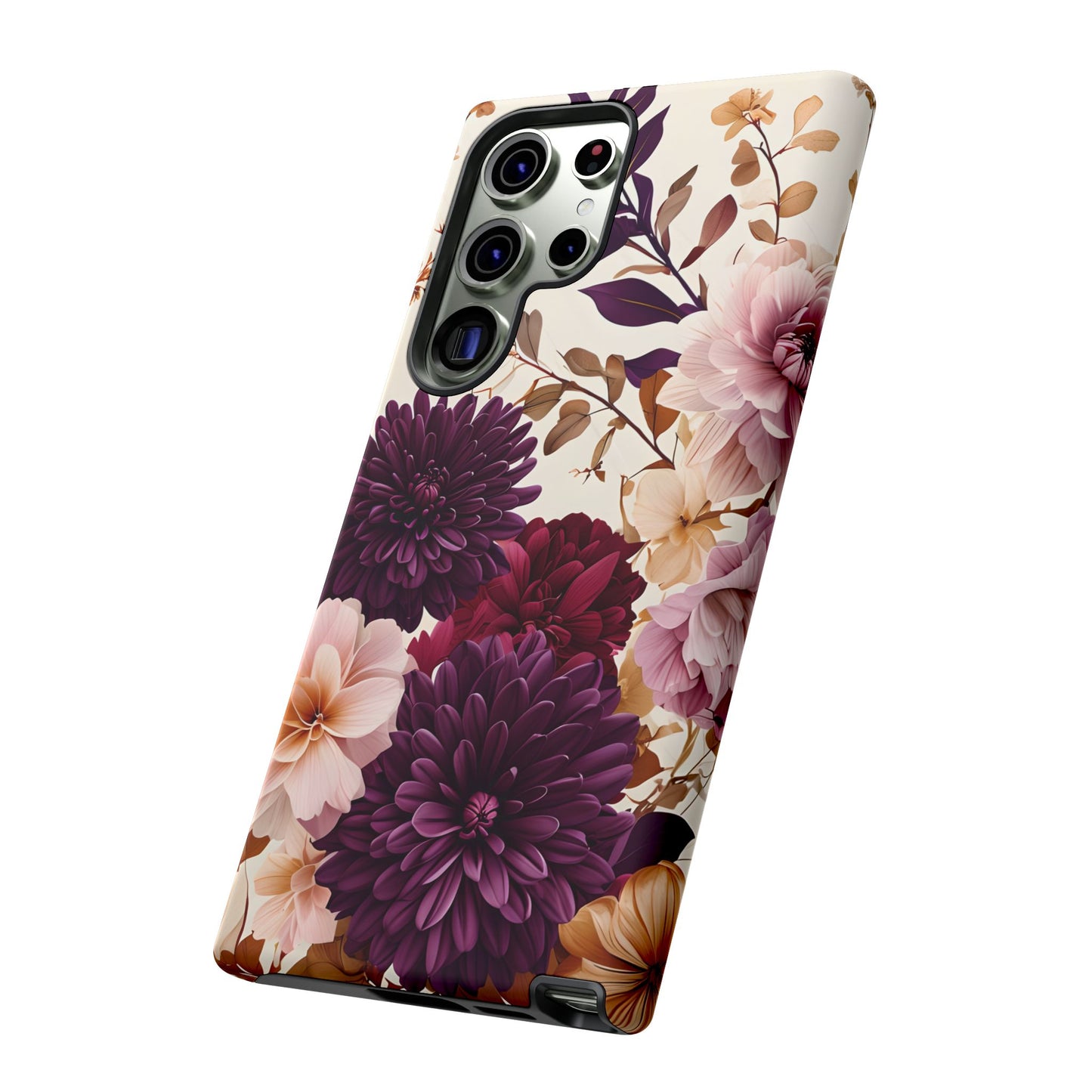 Floral Tough Phone Case - Elegant Design for iPhones & Androids