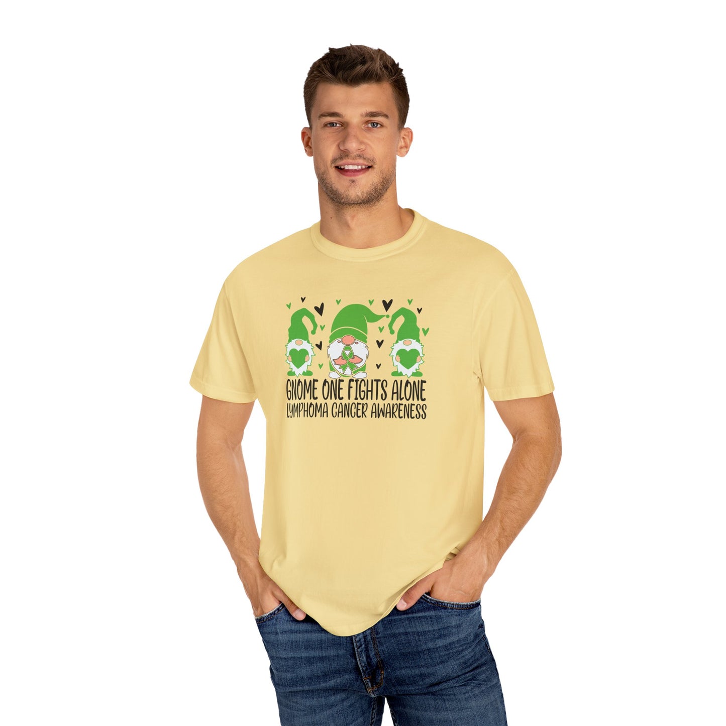Gnome Fights Alone Tee | Lymphoma Awareness T-Shirt, Supportive Gift for Cancer Awareness Month, Unisex Shirt for Gnome Lovers, Fight [...]
