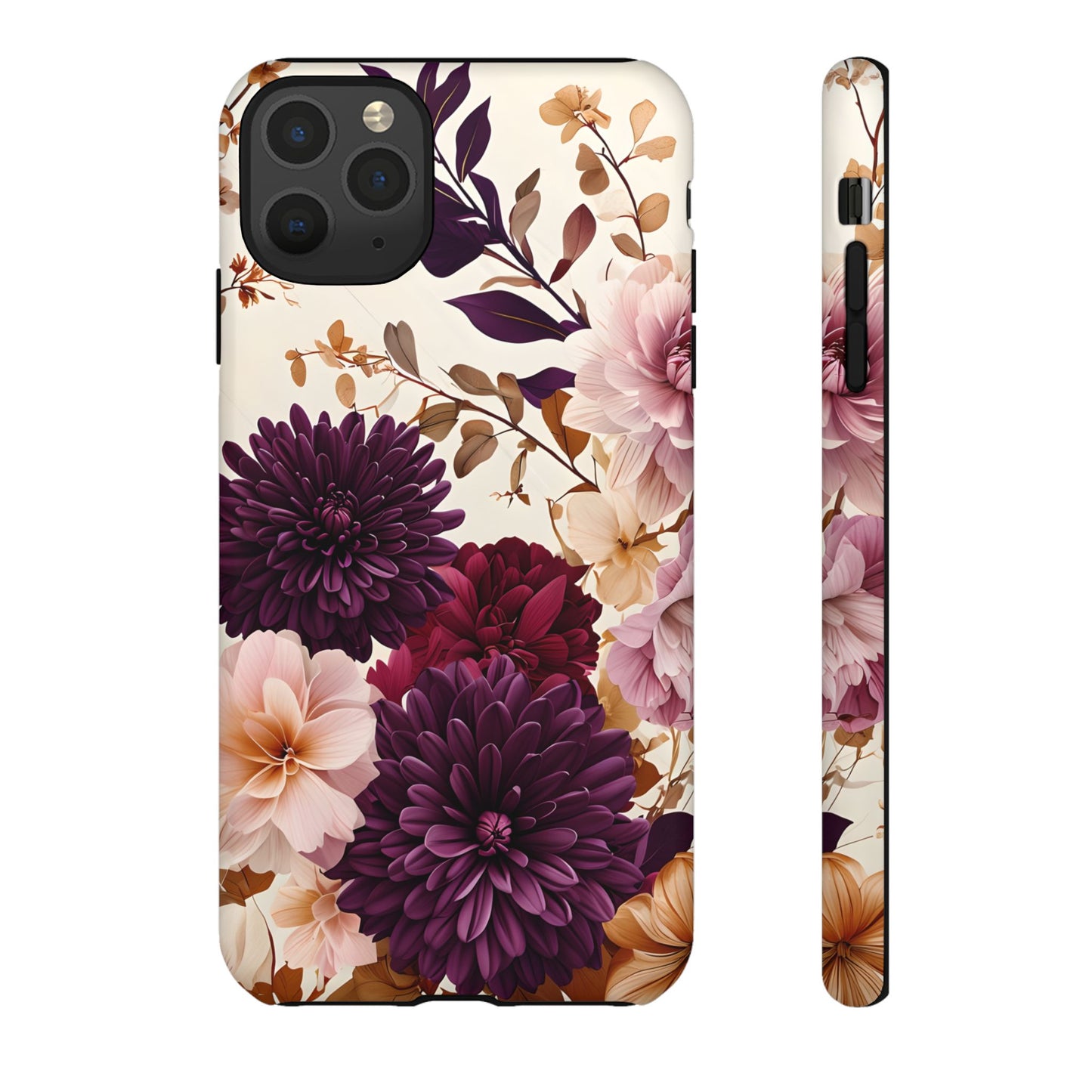 Floral Tough Phone Case - Elegant Design for iPhones & Androids