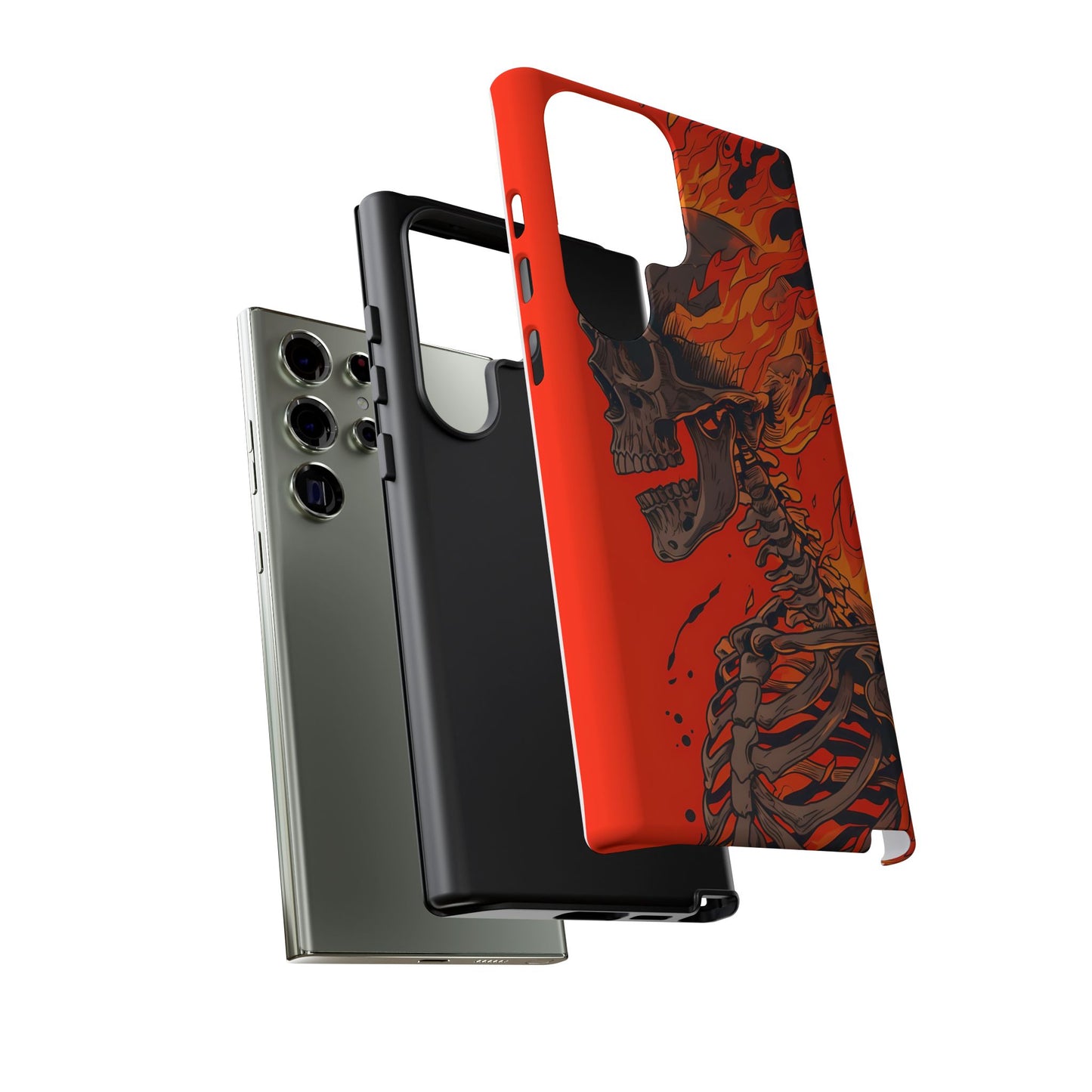 Flaming Skeleton Phone Case - Tough & Stylish Protection