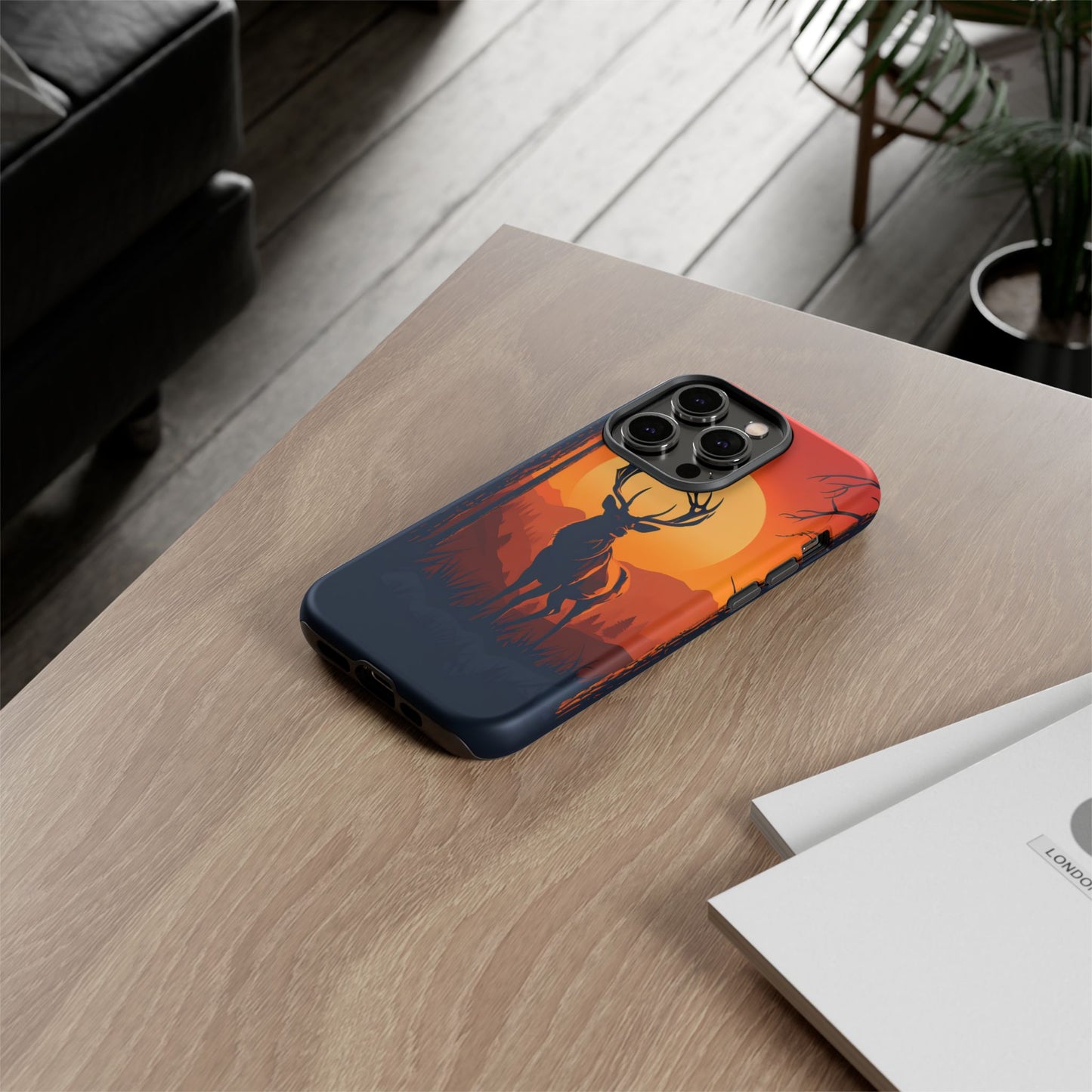 Wildlife Phone Case - Stag and Sunset Design for Nature Lovers