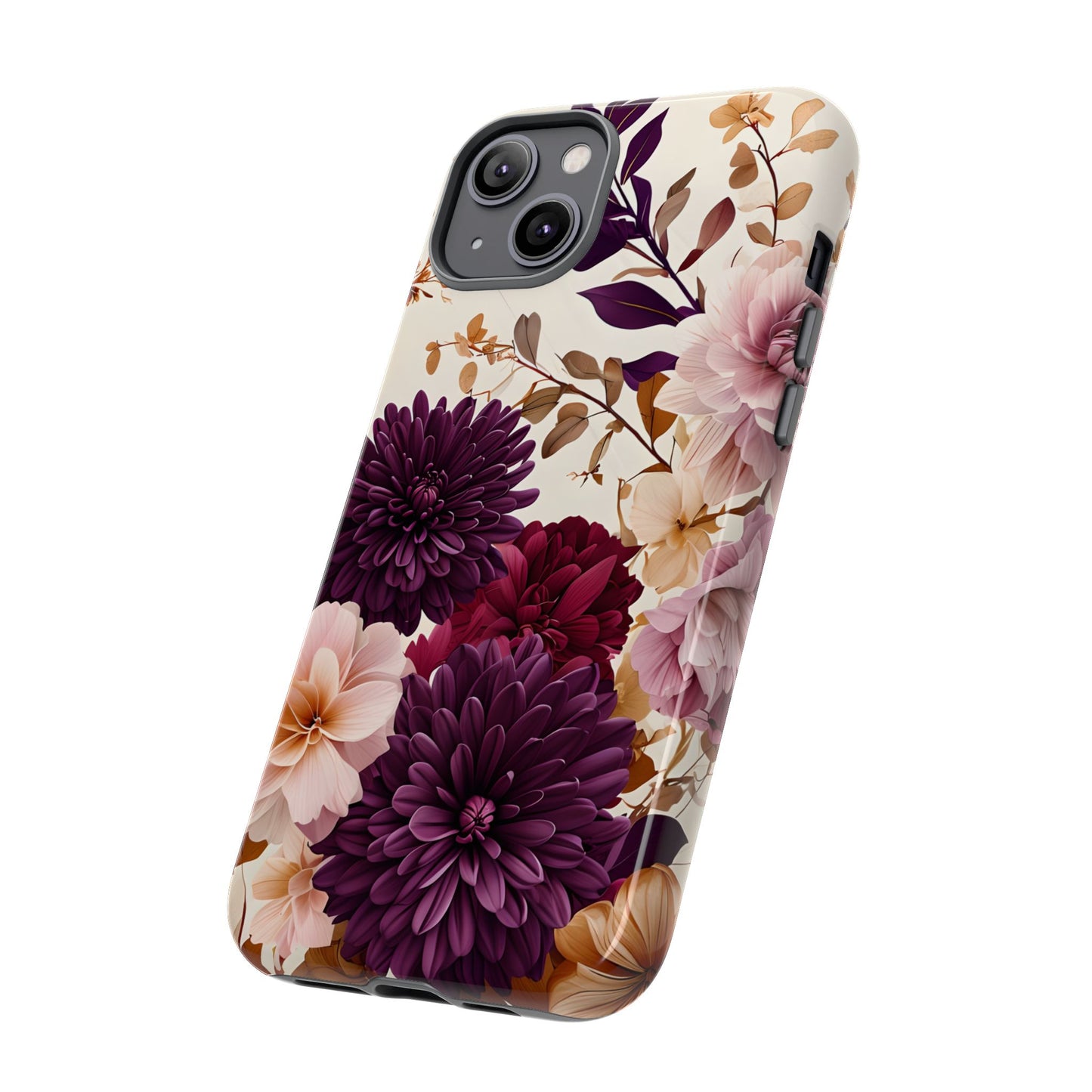 Floral Tough Phone Case - Elegant Design for iPhones & Androids