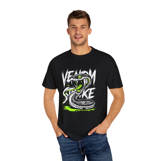Venom Strike Unisex Garment-Dyed T-Shirt - Edgy Snake Graphic Tee