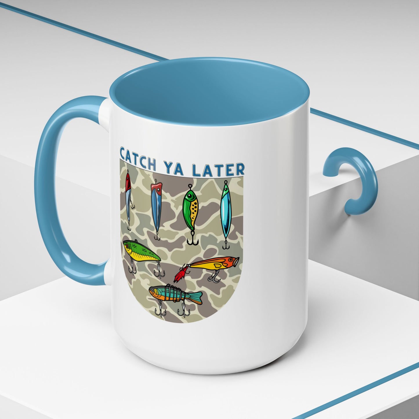 Catch Ya Later Fishing 15oz Mug - Fun Accent Coffee Mug for Anglers