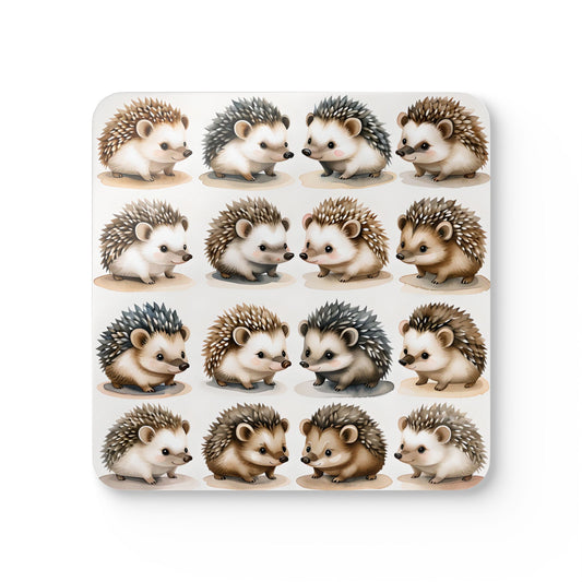 Cute Hedgehog Cork Coaster Set - Adorable Drinkware Protectors for Home Decor