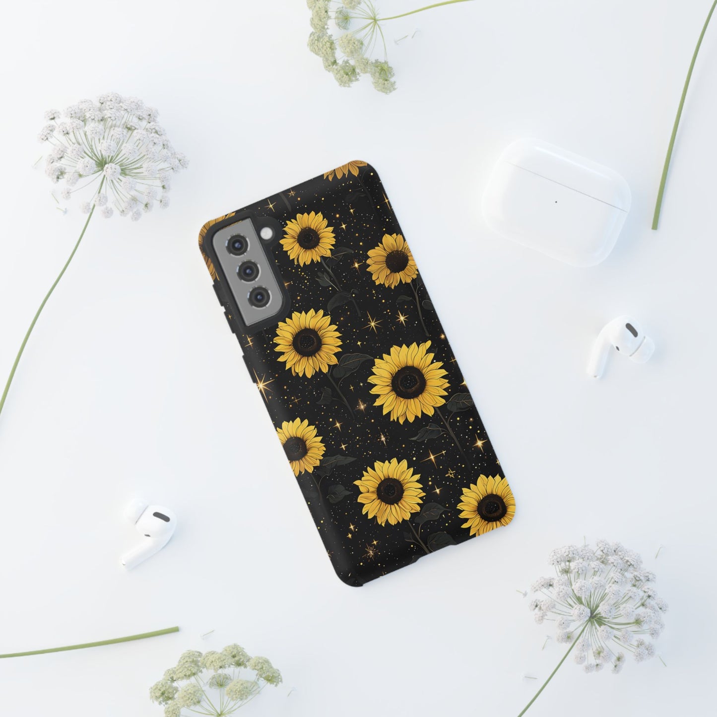 Sunflower Galaxy Tough Case - Durable Phone Cover with Floral Design