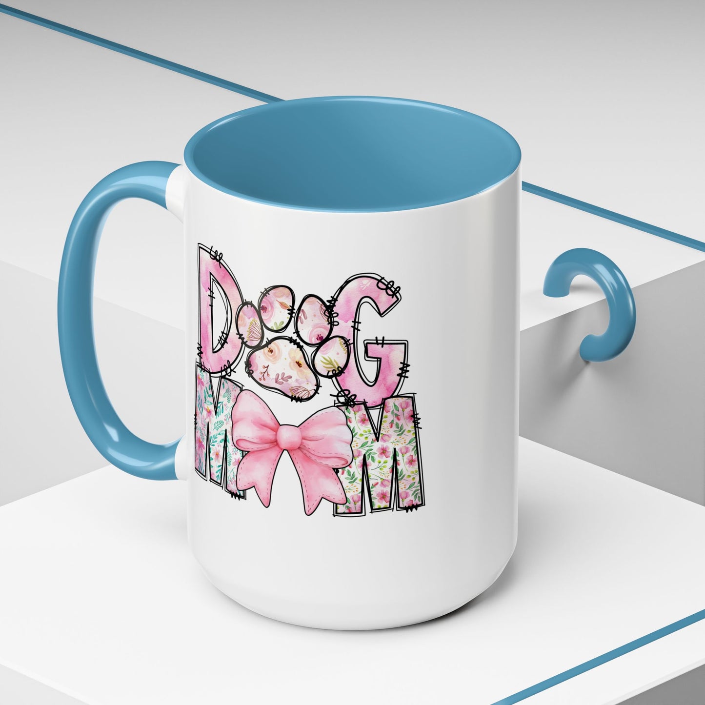 Dog Mom Accent 15oz Coffee Mug - Perfect Gift for Pet Lovers