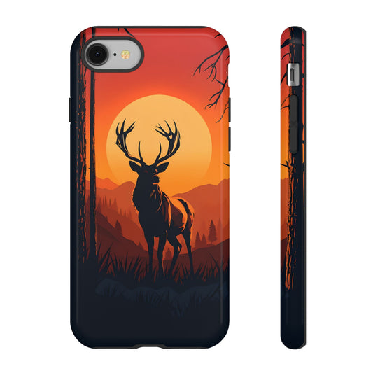 Wildlife Phone Case - Stag and Sunset Design for Nature Lovers