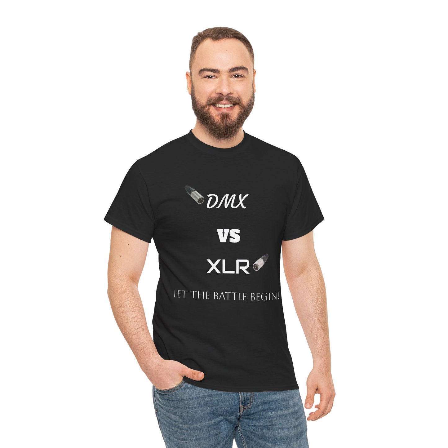 DMX vs XLR Battle Graphic Unisex Heavy Cotton Tee