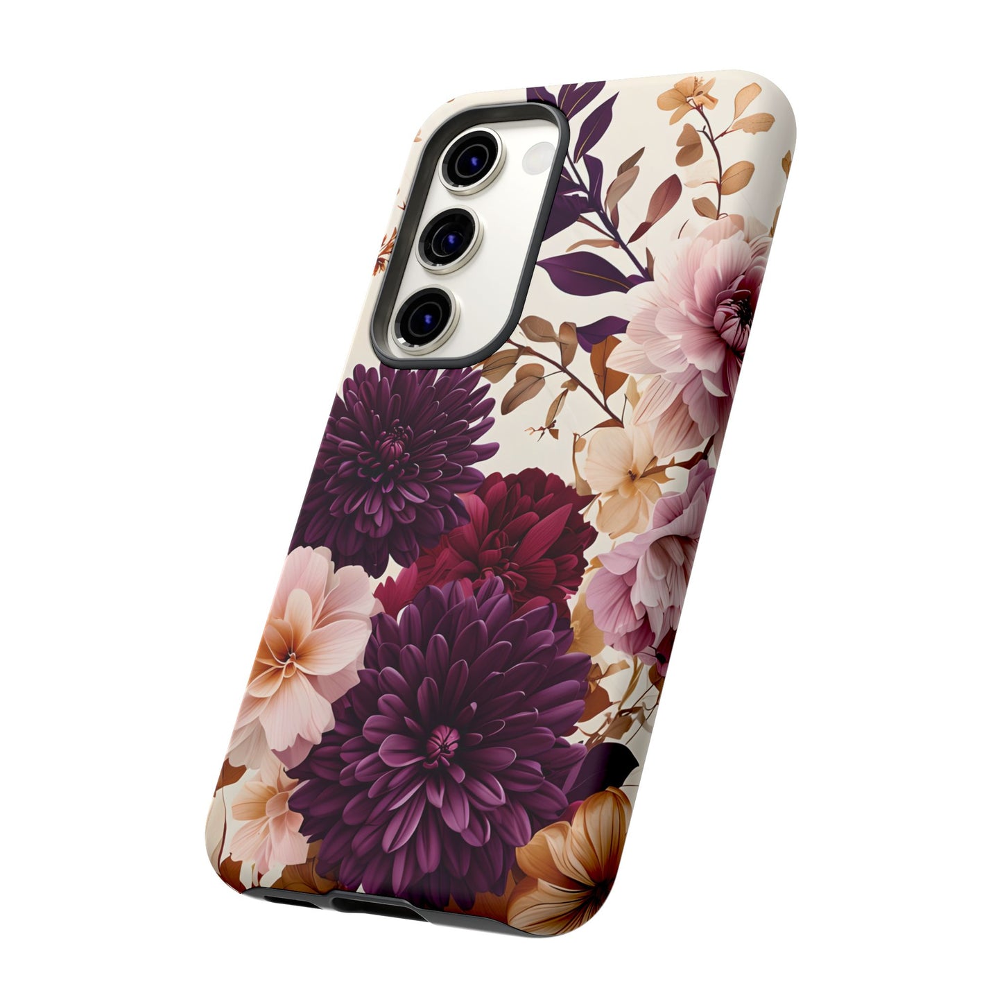 Floral Tough Phone Case - Elegant Design for iPhones & Androids