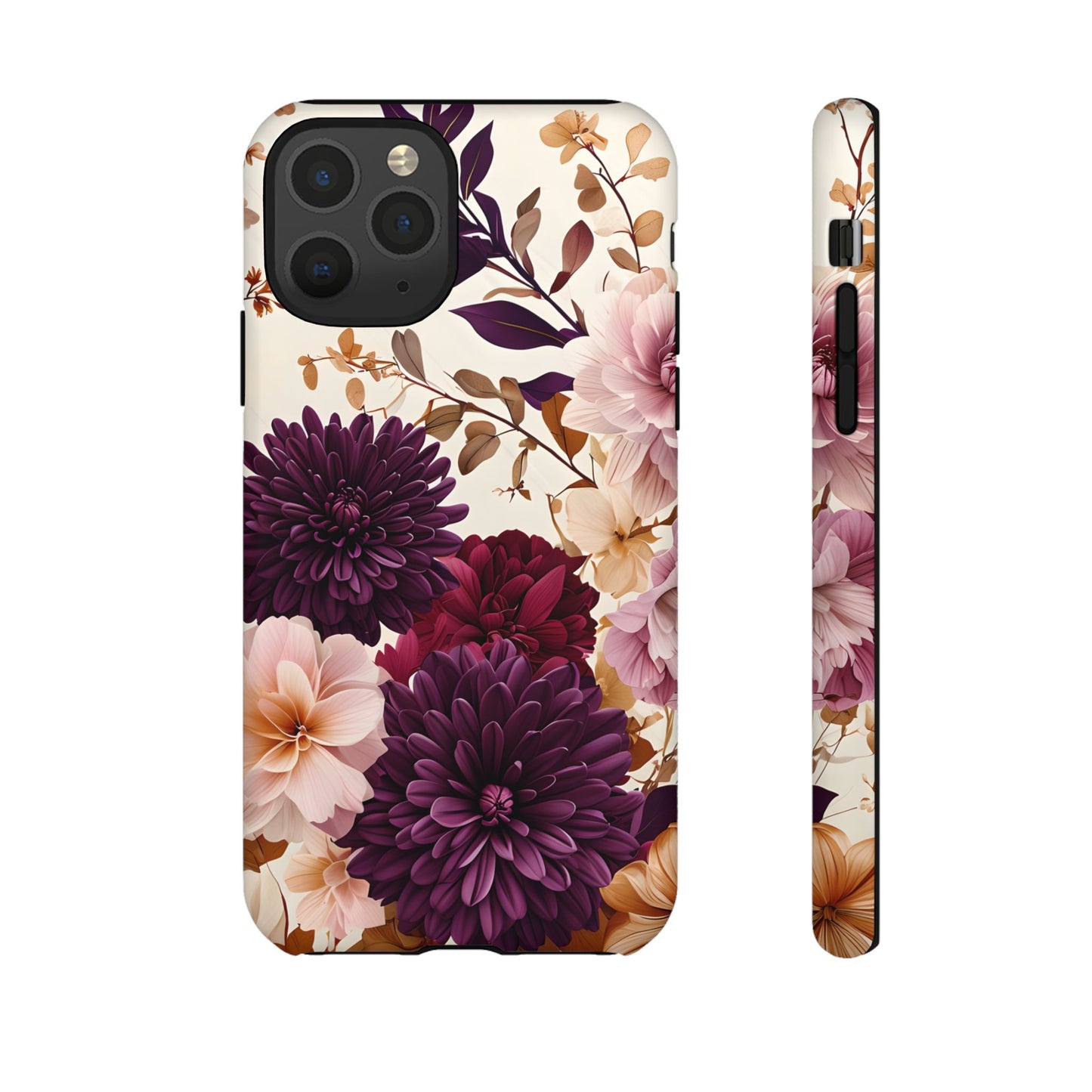 Floral Tough Phone Case - Elegant Design for iPhones & Androids