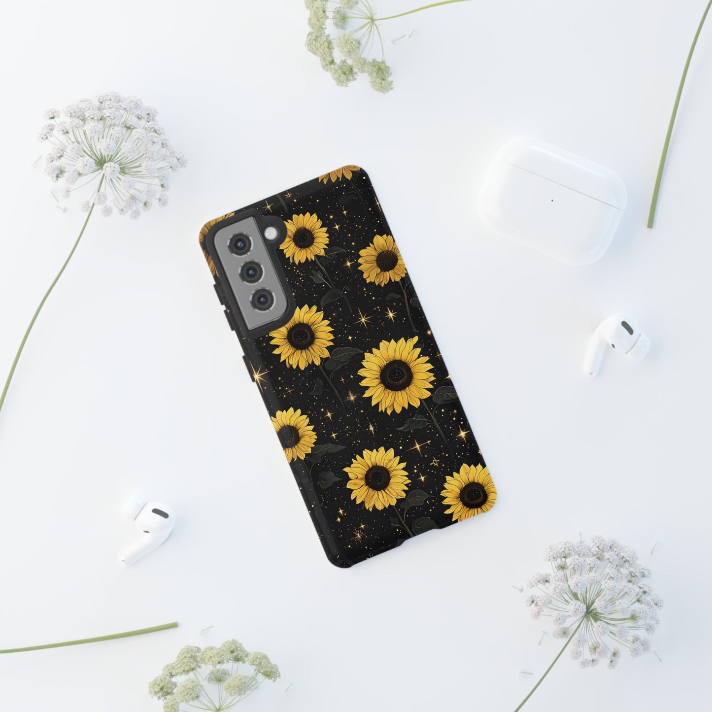 Sunflower Galaxy Tough Case - Durable Phone Cover with Floral Design