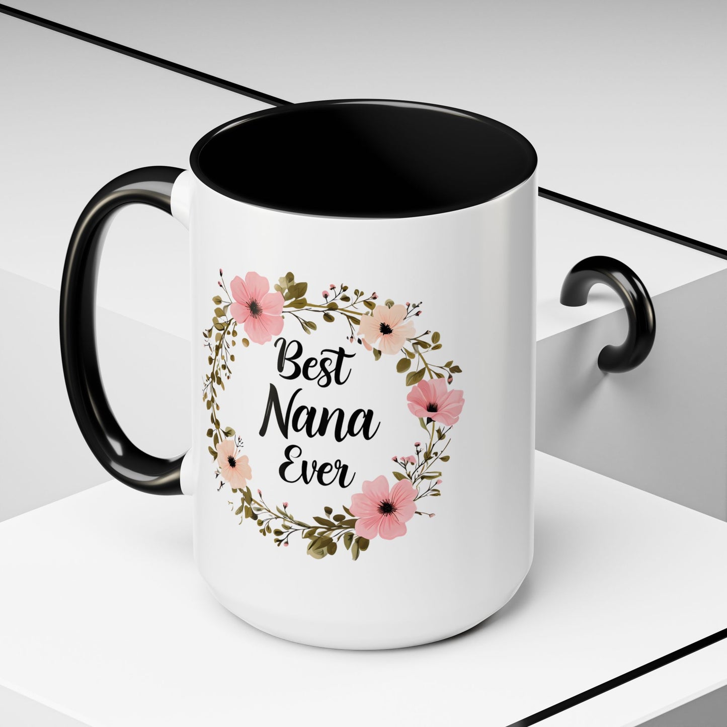 Best Nana Ever Floral Coffee Mug - 15oz Accent Mug for Gifts