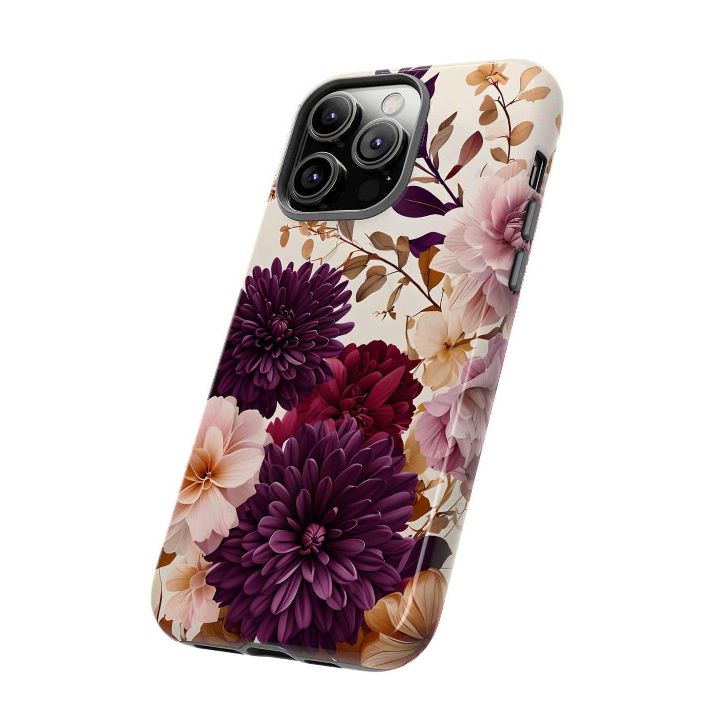 Floral Tough Phone Case - Elegant Design for iPhones & Androids