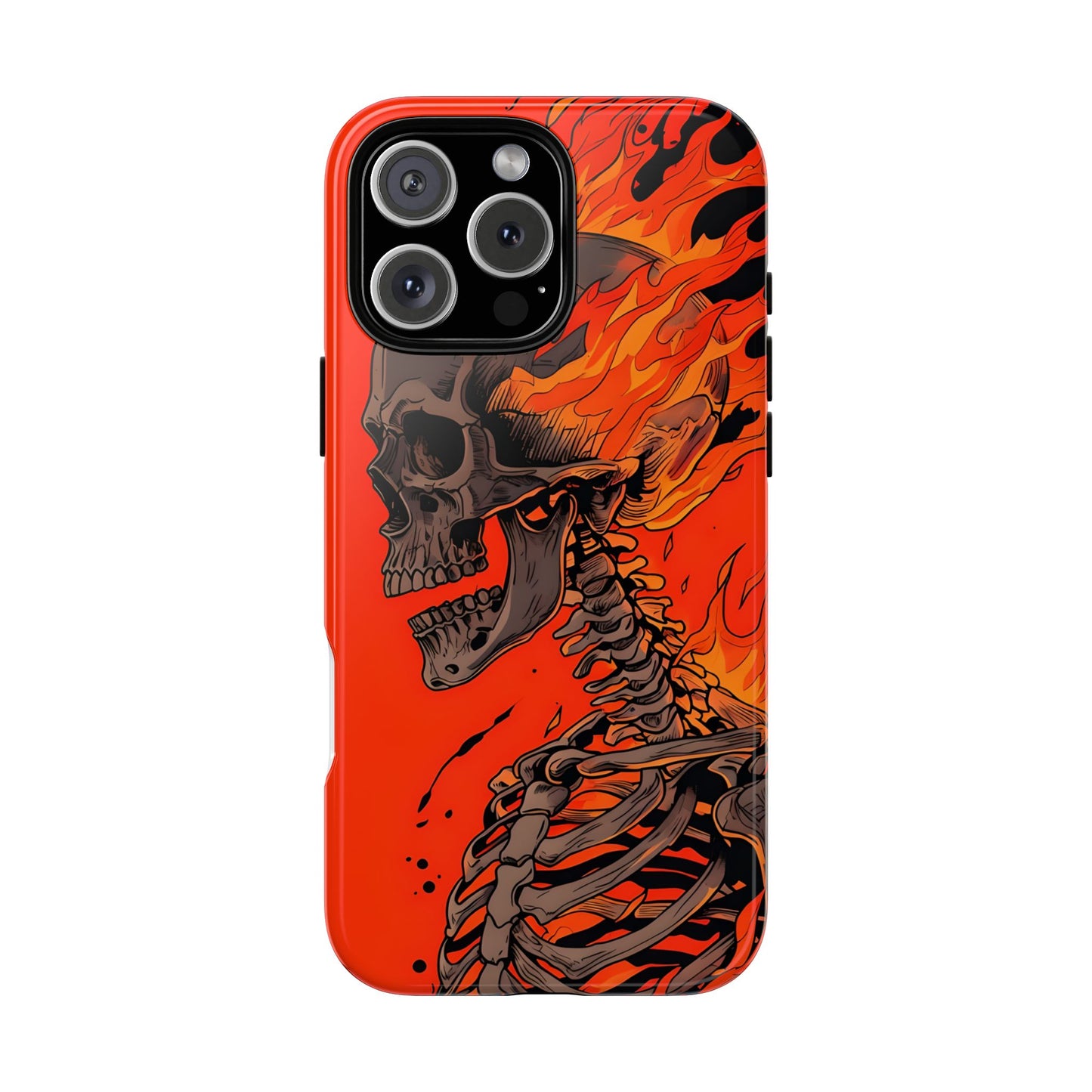 Flaming Skeleton Phone Case - Tough & Stylish Protection