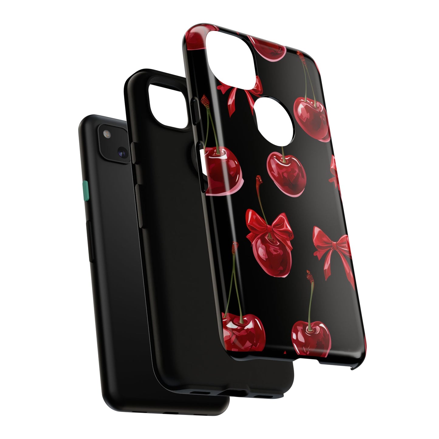 Coquette-Cherry Print Tough Phone Case - Stylish & Durable Protection