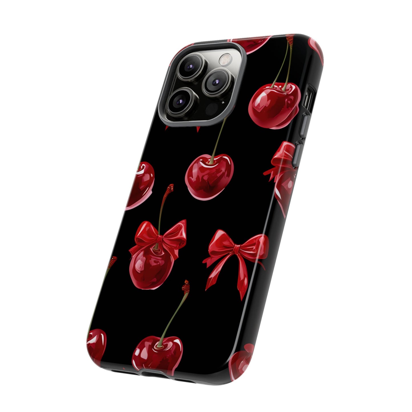 Coquette-Cherry Print Tough Phone Case - Stylish & Durable Protection