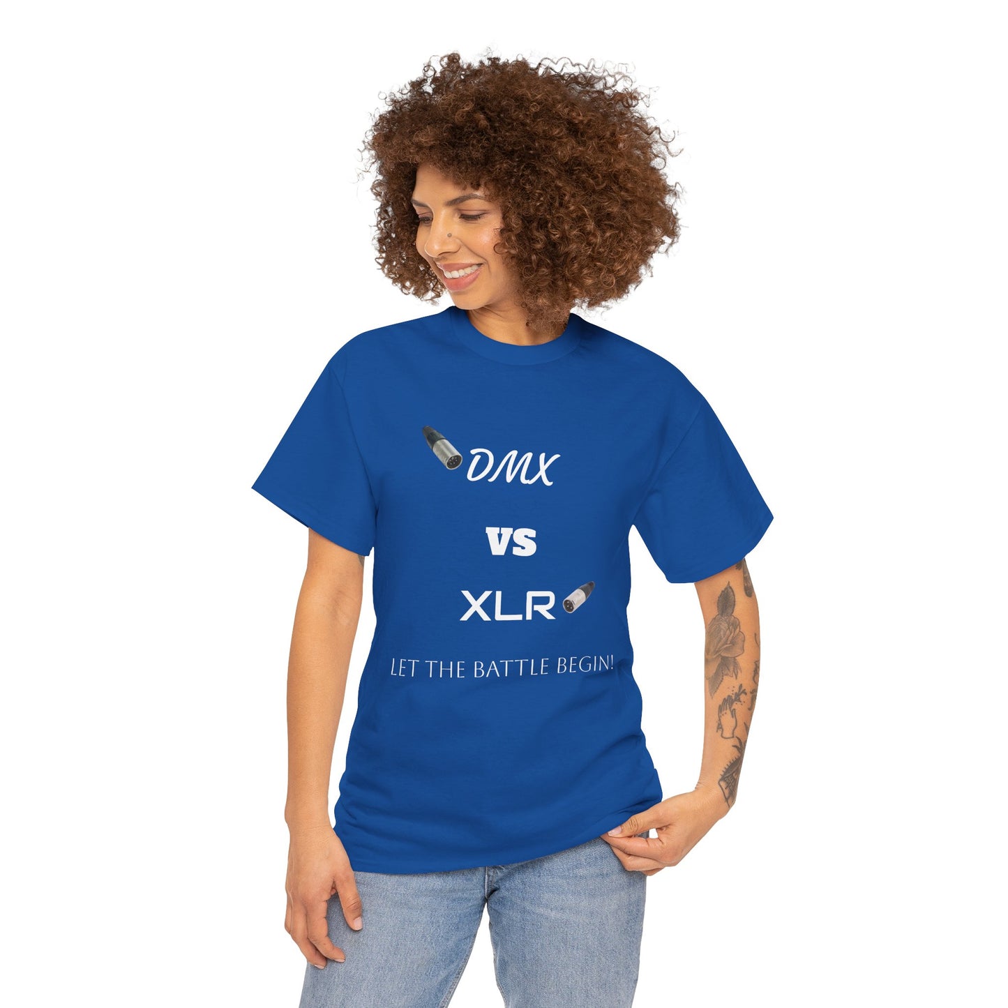 DMX vs XLR Battle Graphic Unisex Heavy Cotton Tee