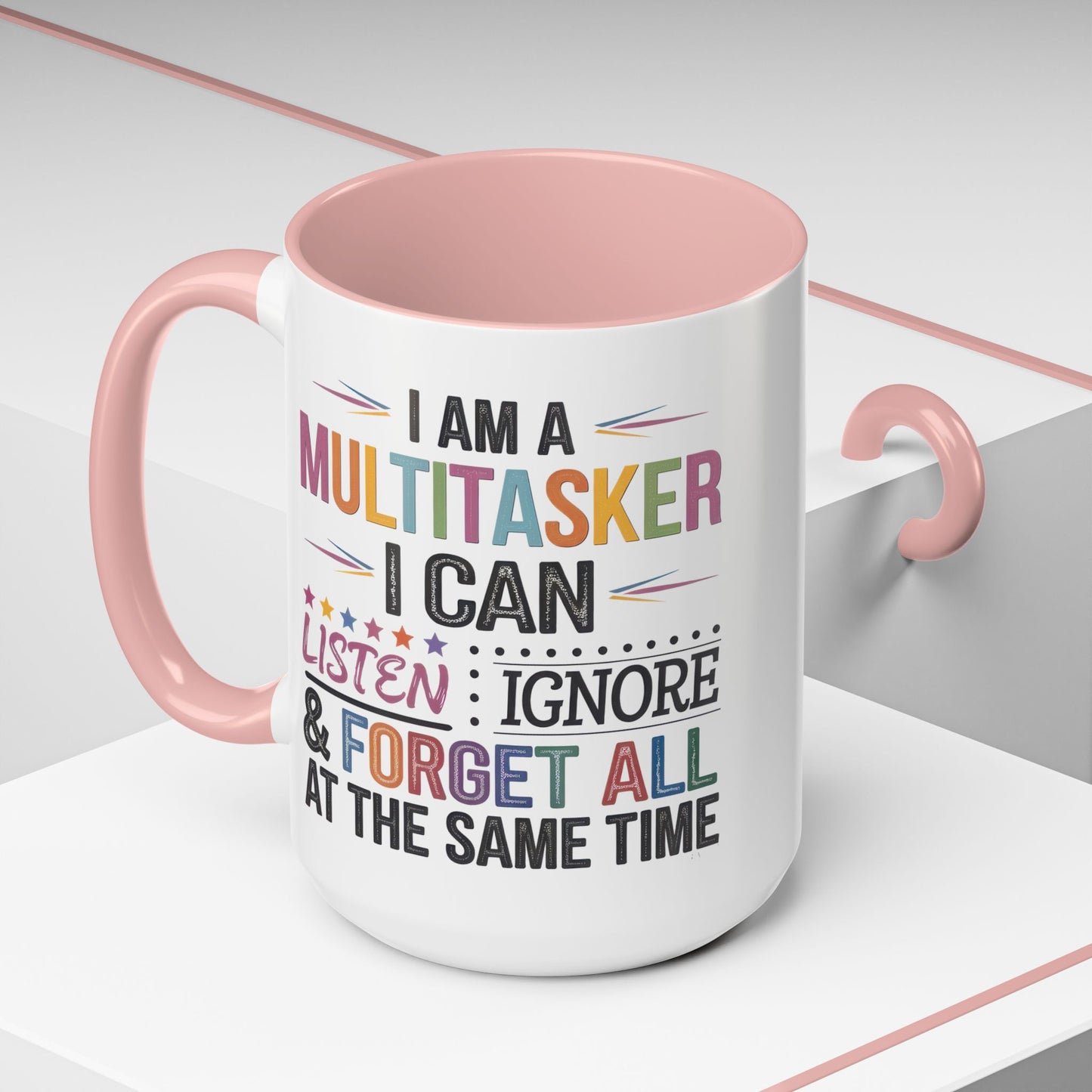 Multitasker Coffee 15oz Mug - Fun Accent Mug for Busy Beverages